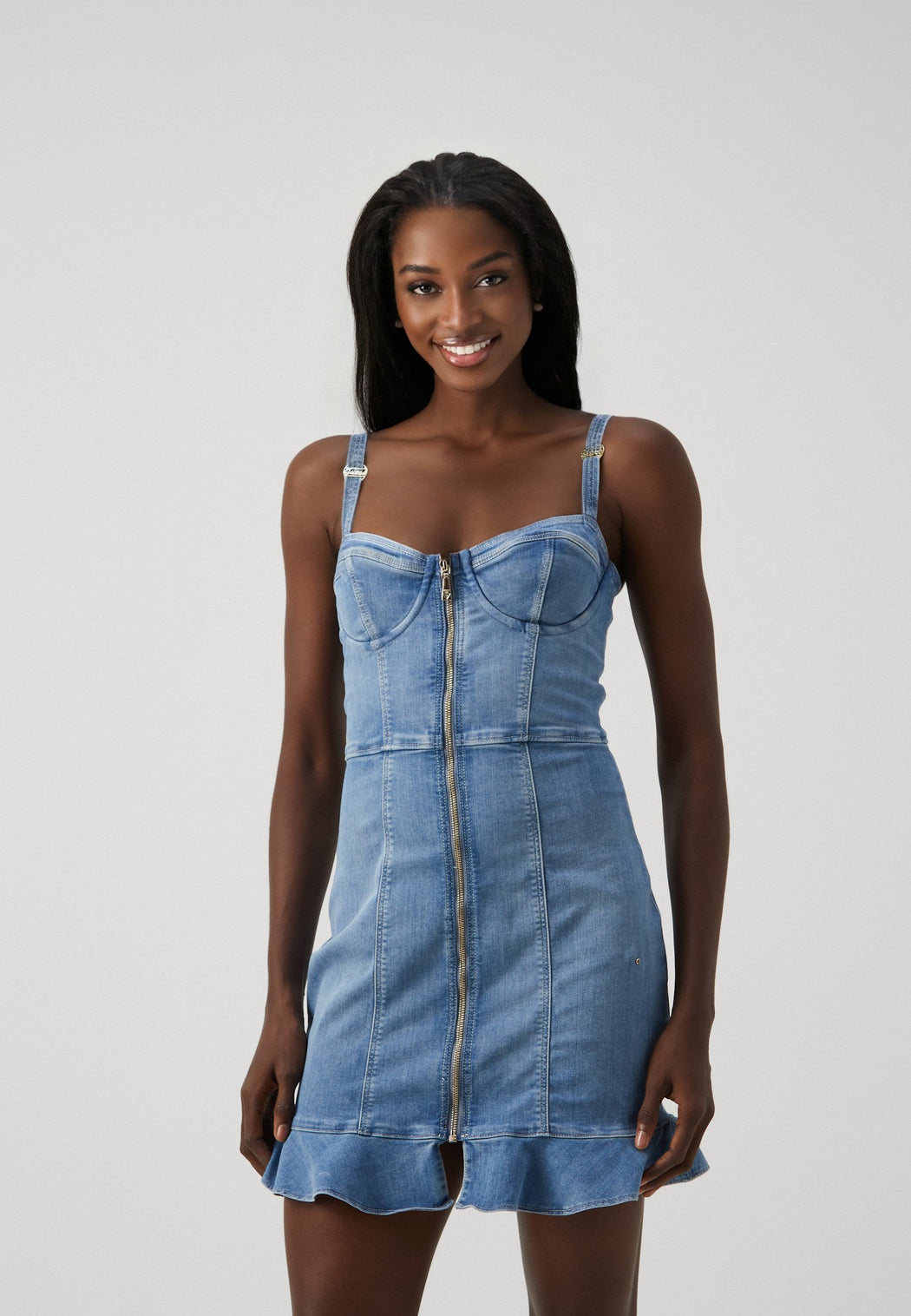 W4gk03d5b42 guess marcela bustier denim dress