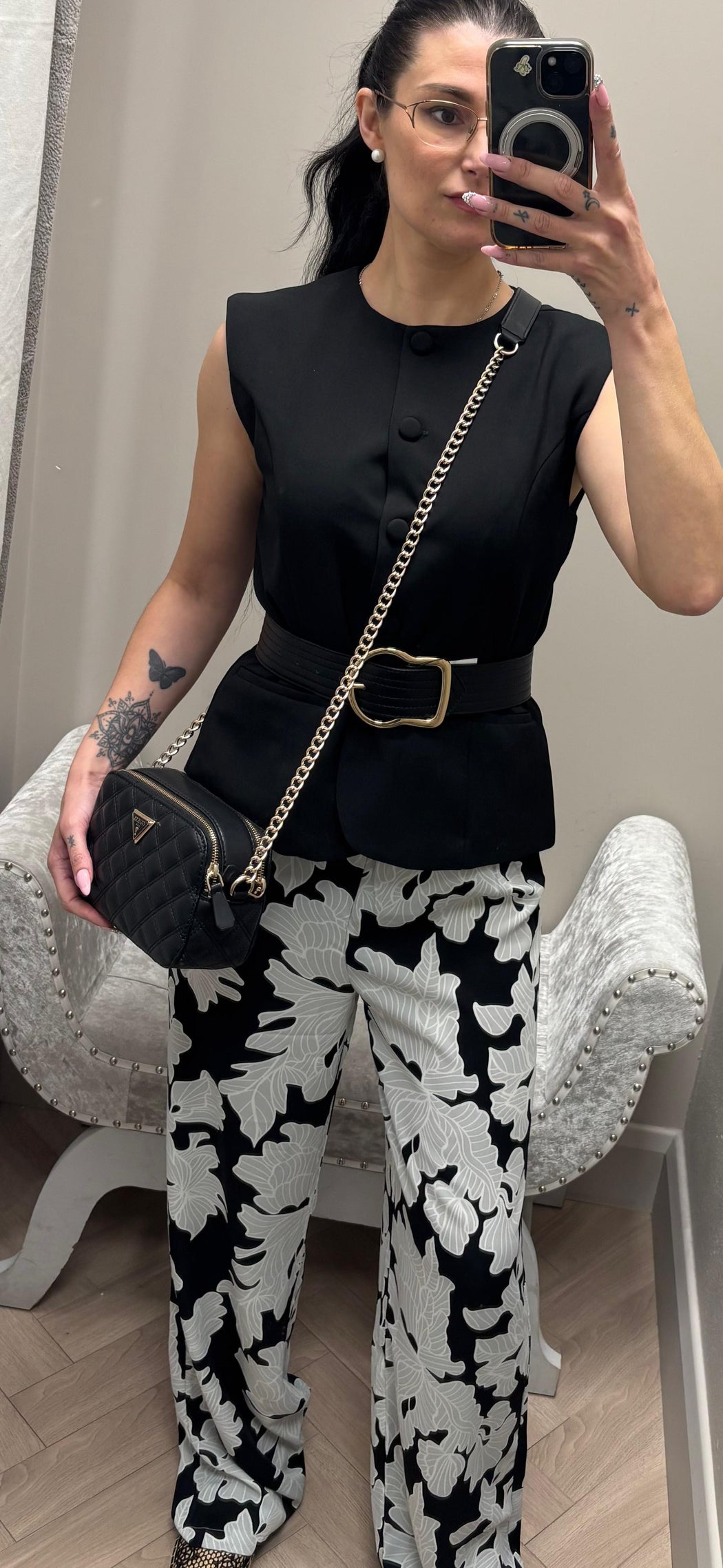 Nolita black  print trousers