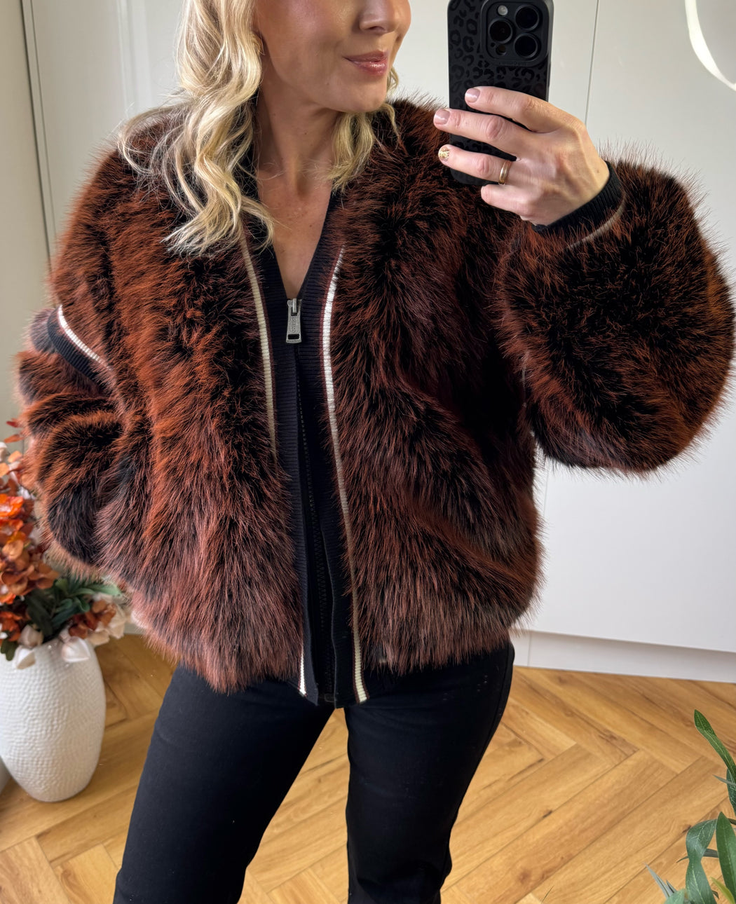 Guess Katia faux fur rib bomber