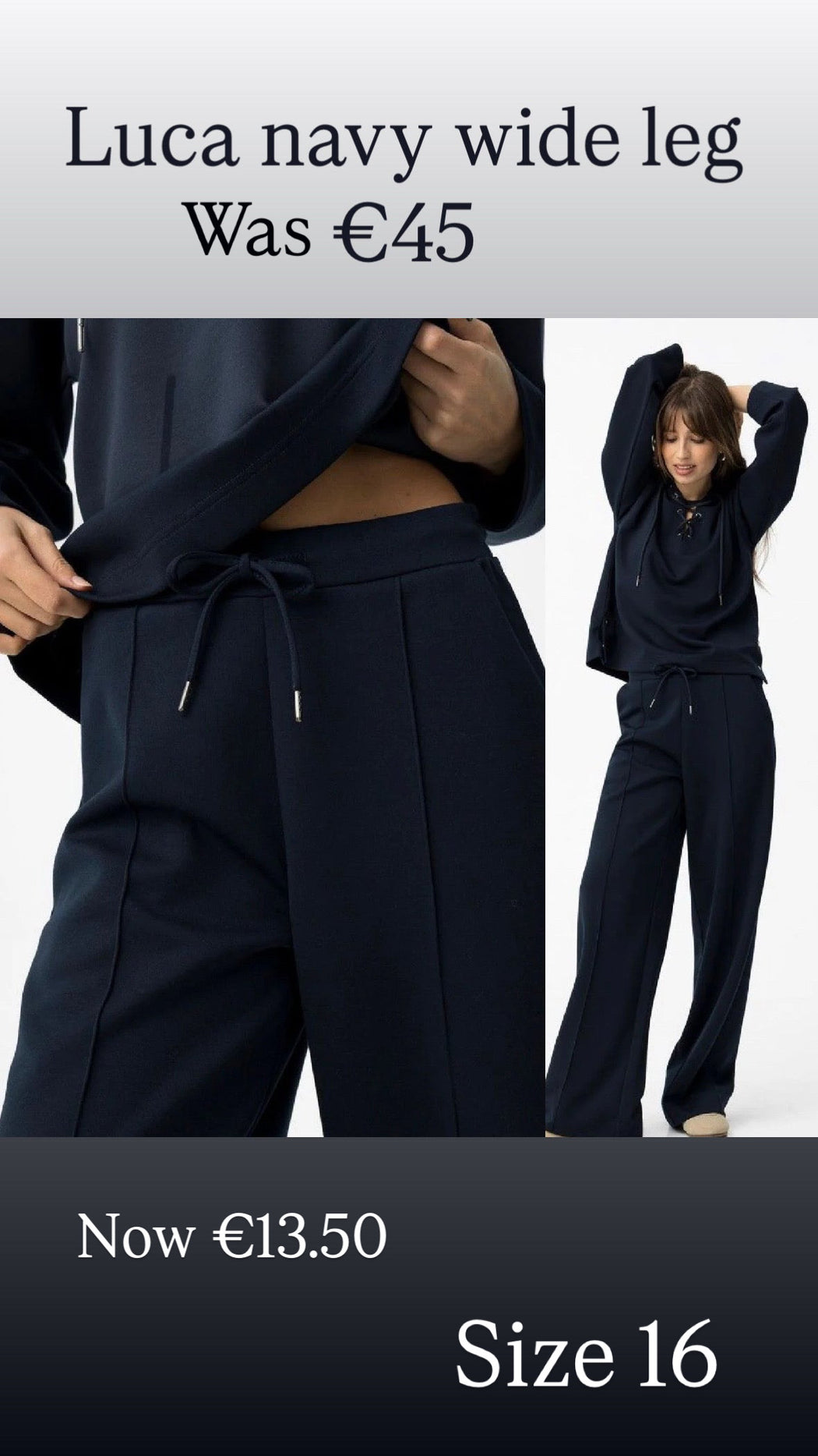 Luca navy wide leg
