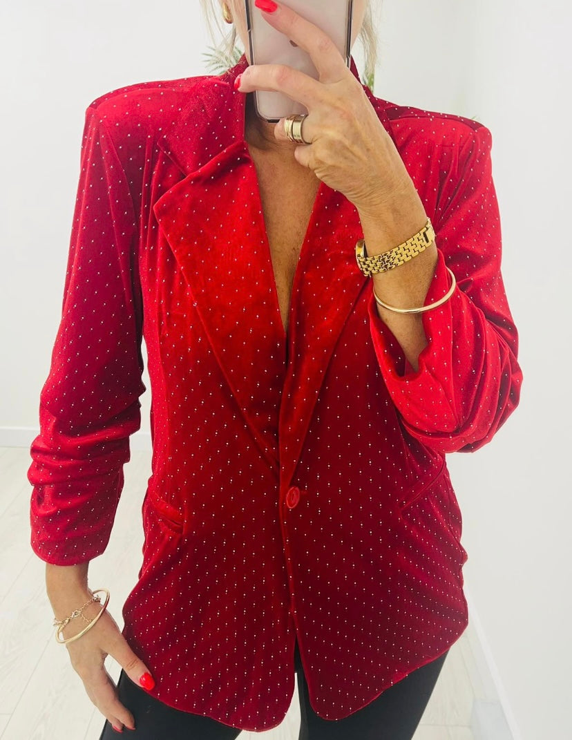 Velvet red ellie blazer