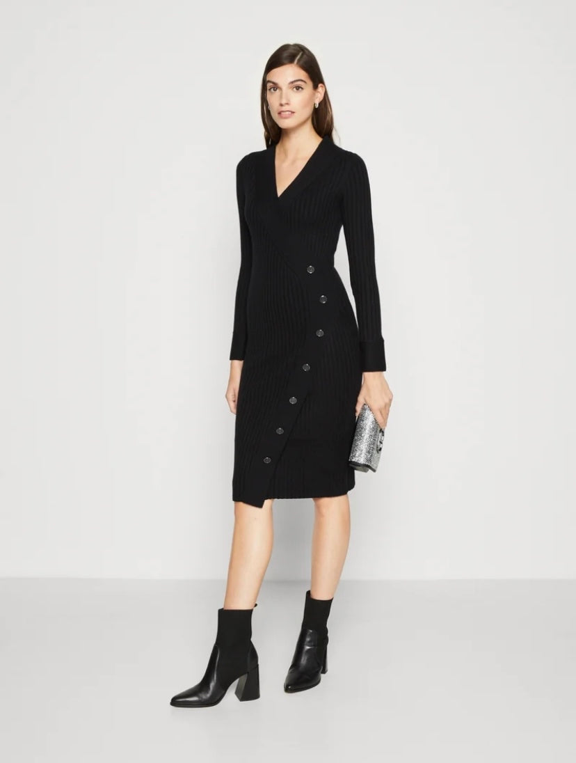 Guess Cecile black bodycon sweater dress is