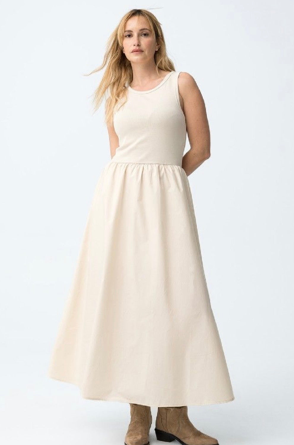 Figi cream midi dress