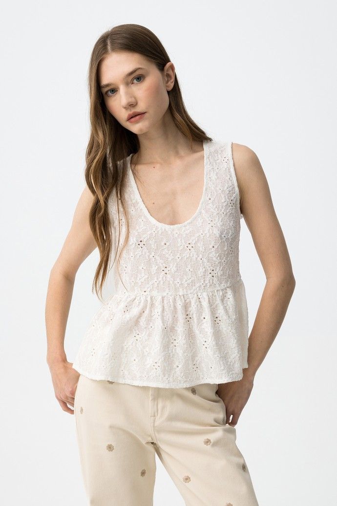 Lunala  winter white round neck top