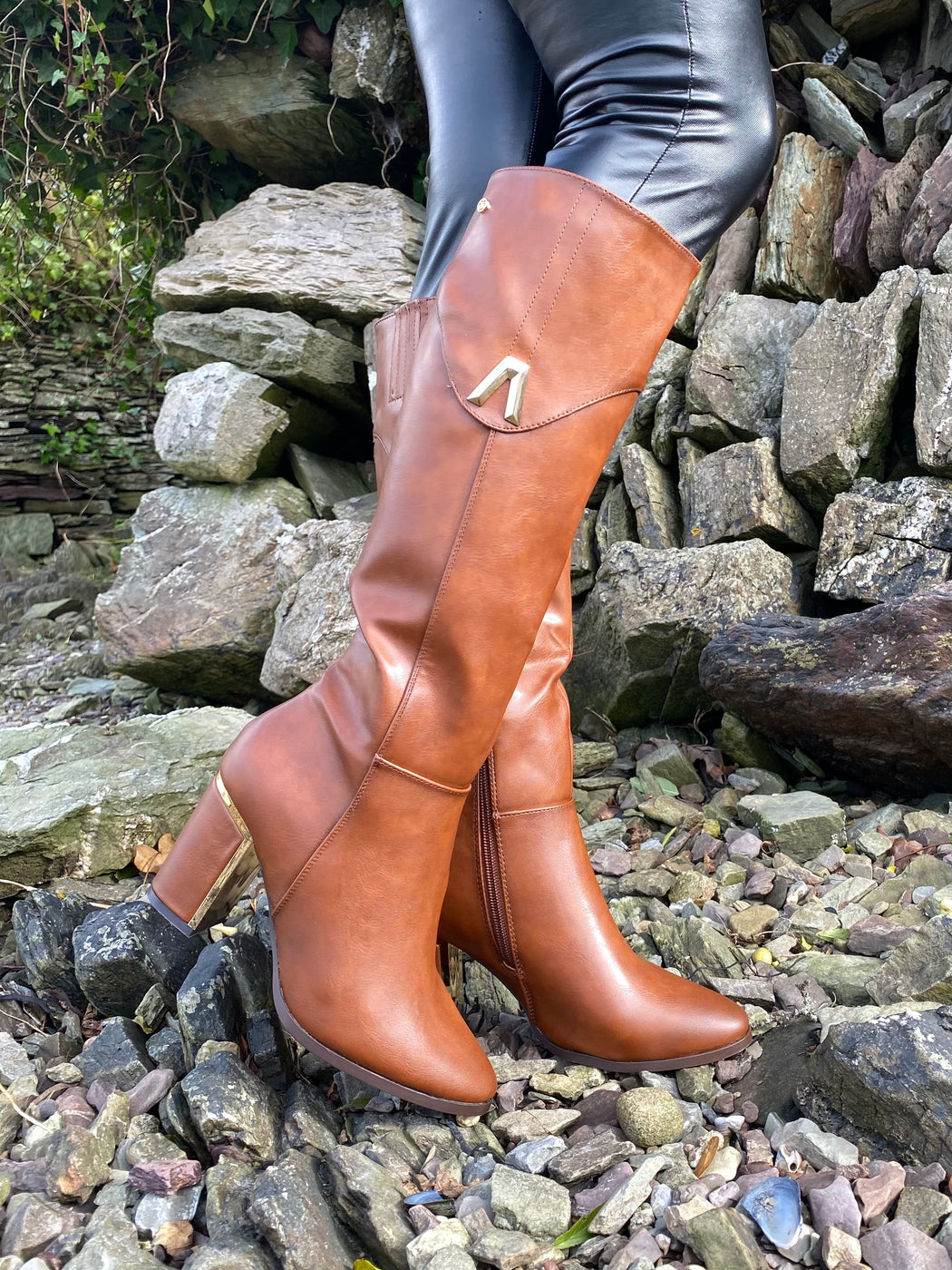 Haffar one driftwood knee high boots