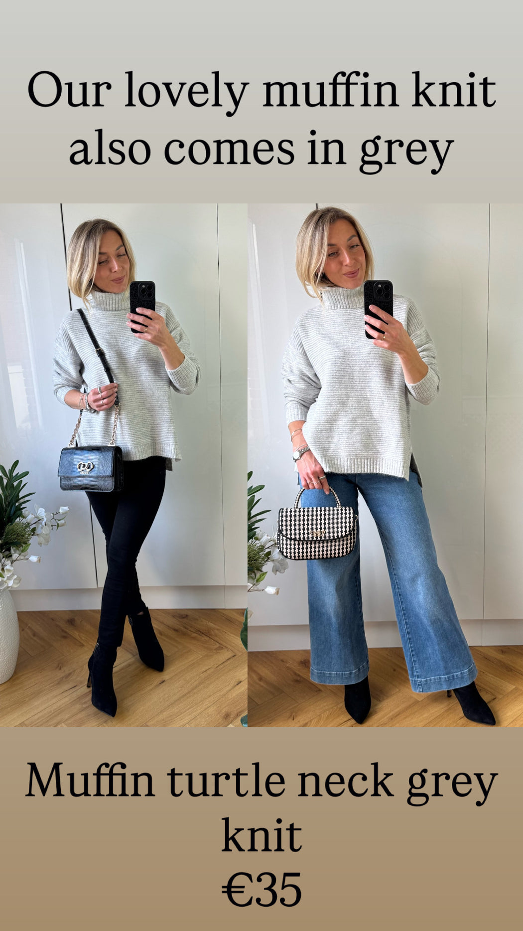 Muffin turtle neck grey knit