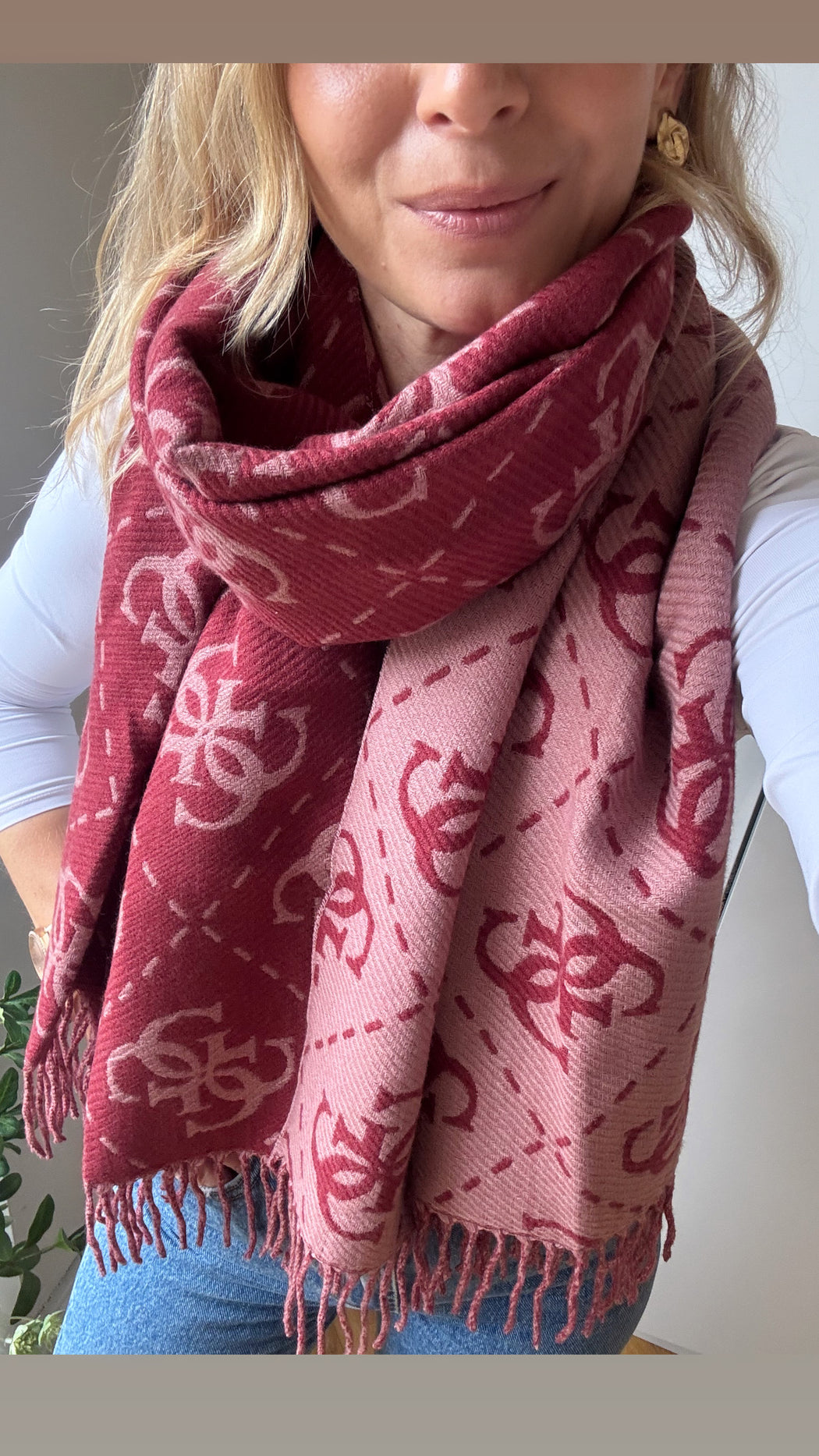 Nolana wine 4G logo scarf aw5217vis03