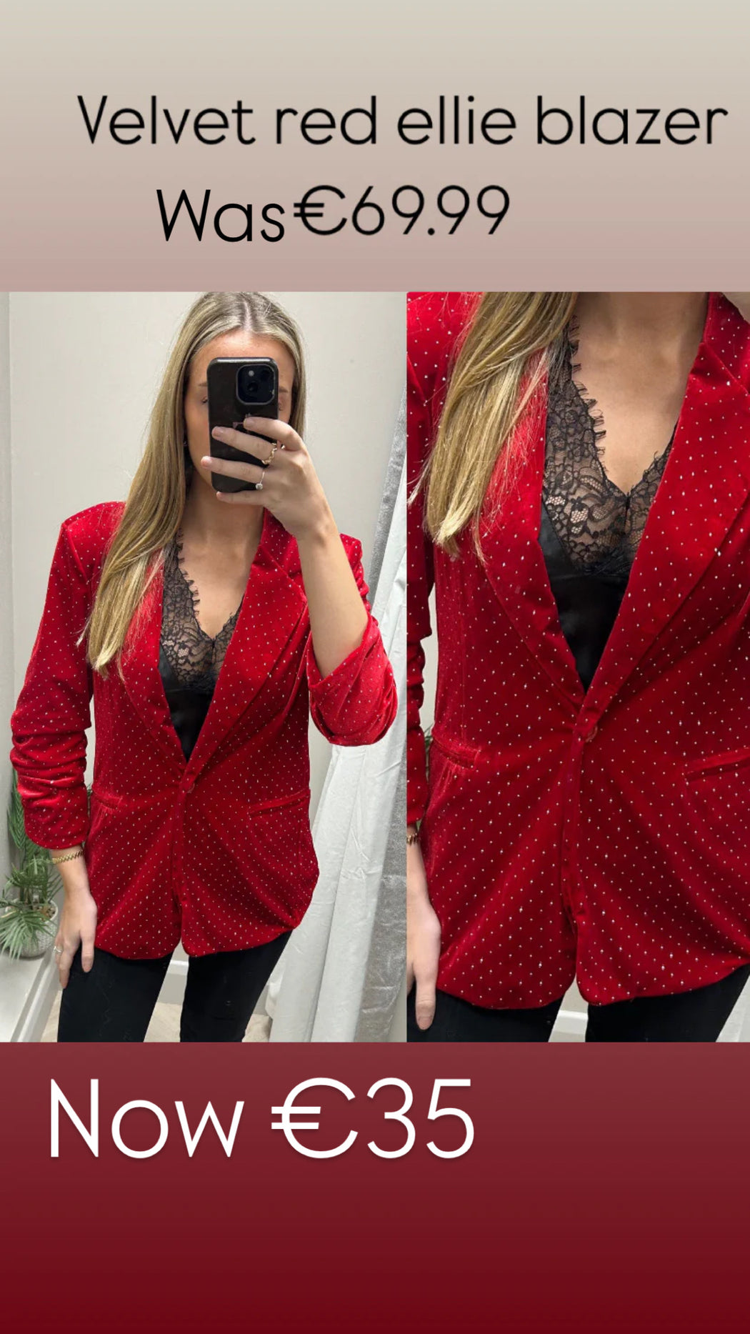 Velvet red ellie blazer