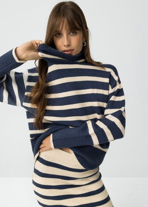 Circe midnight blue stipe knit