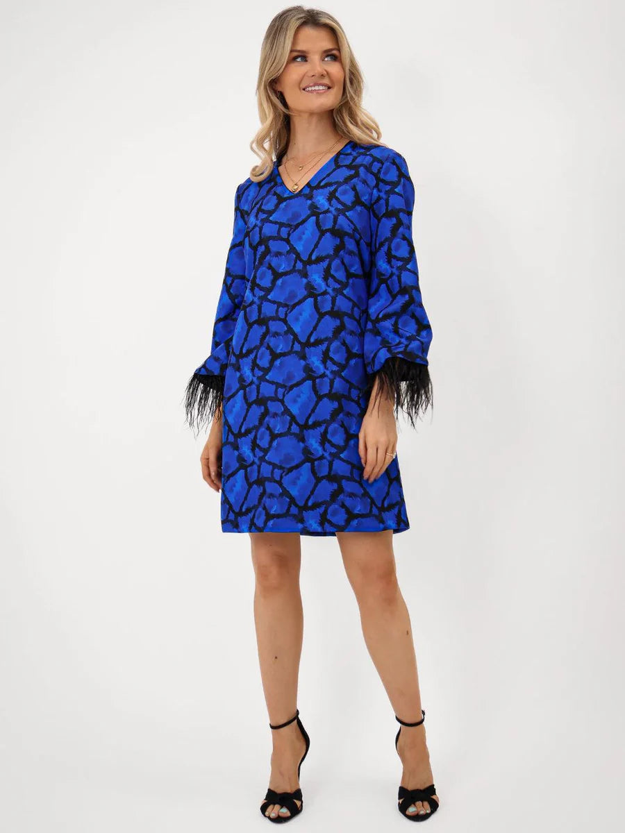 BLUE TAYLOR MINI SHIFT DRESS