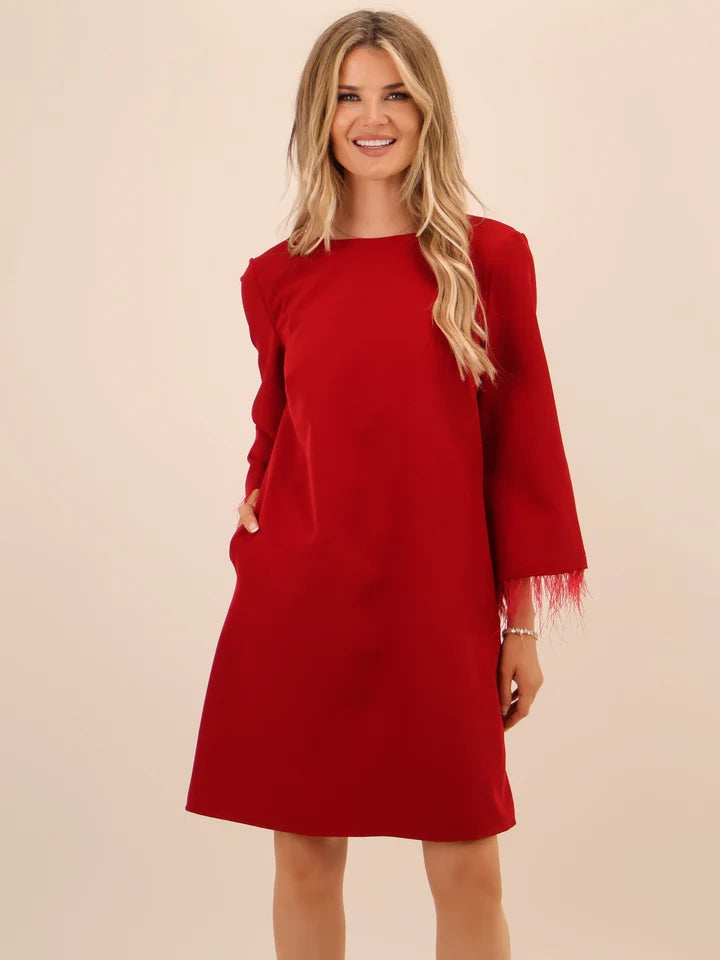 Dakota red bow back dress