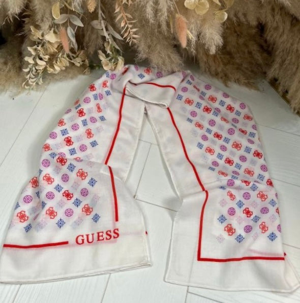 Aw9987 Guess wml white logo scarf