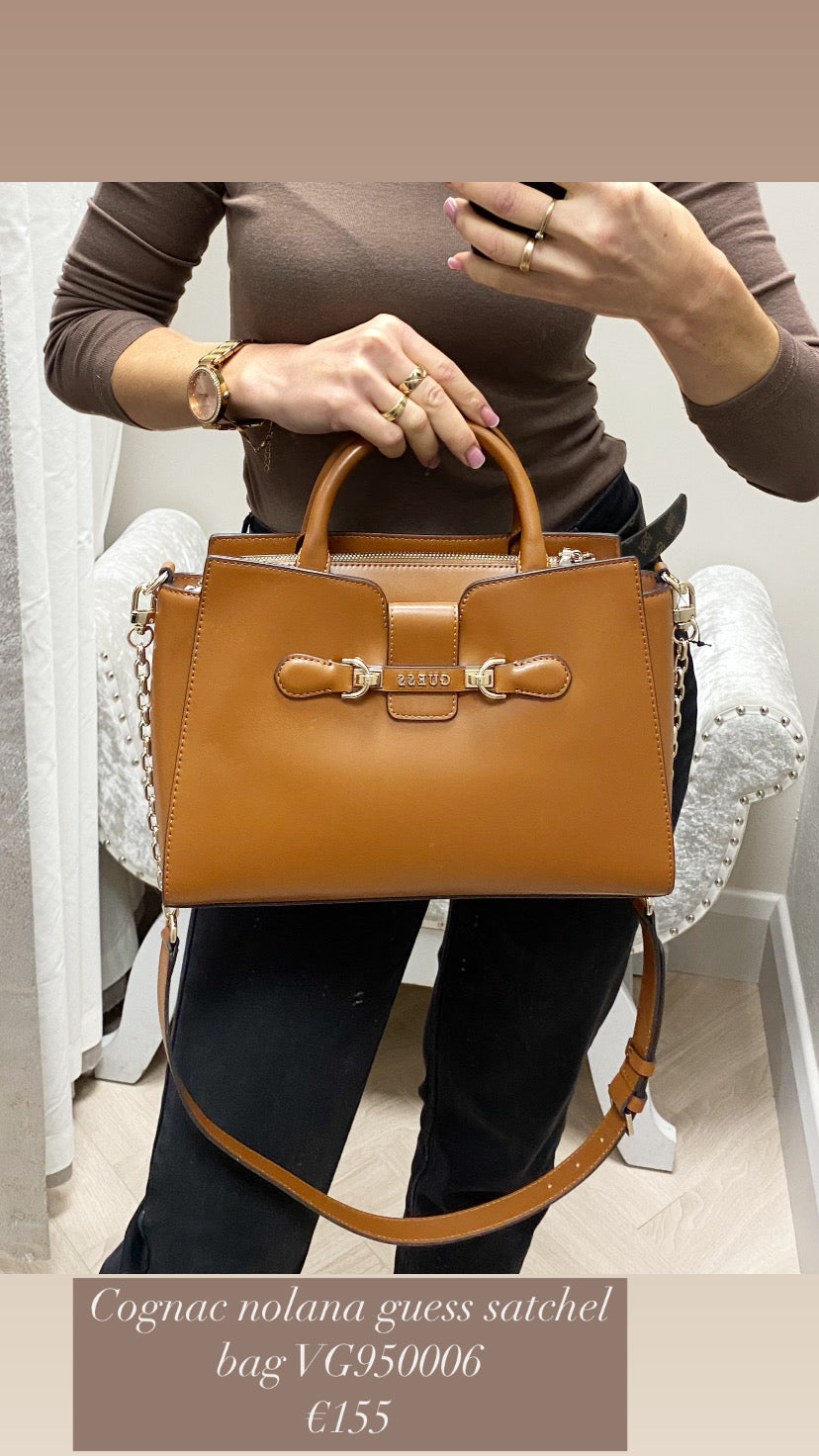 Cognac nolana guess satchel bag VG950006