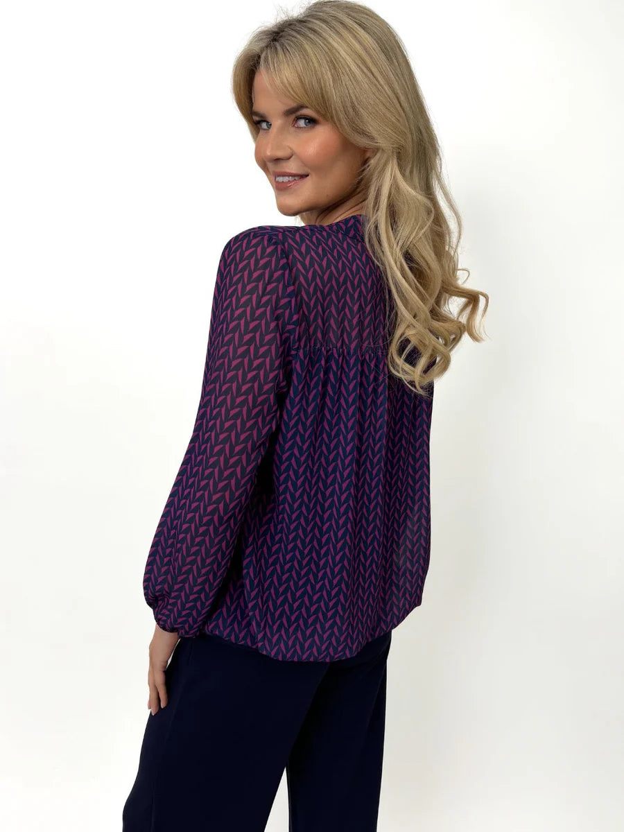 Bella purple black band top