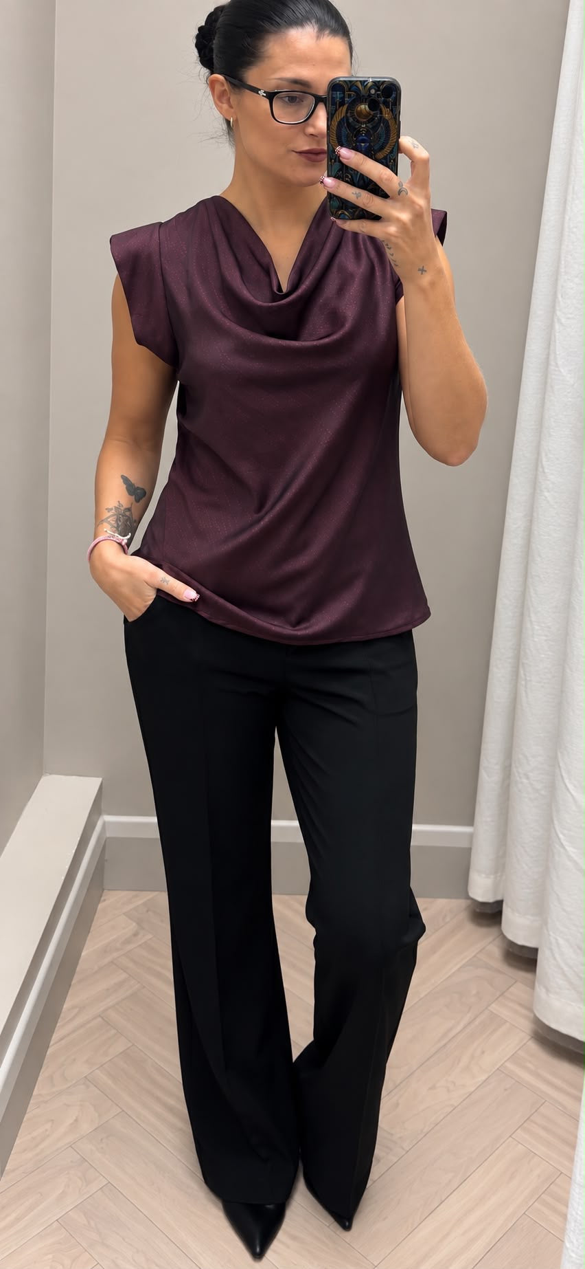 Mulberry Suzie cowl neck top