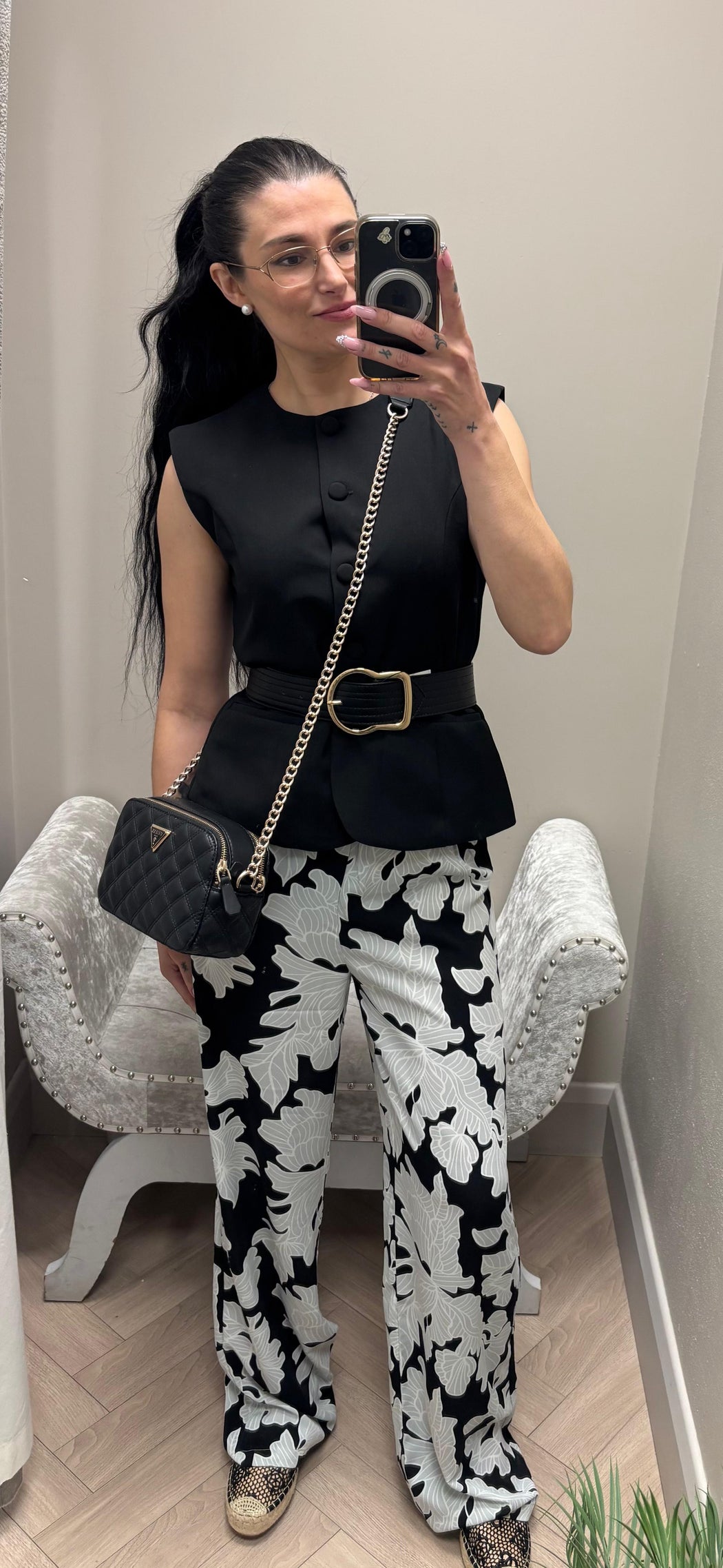Nolita black  print trousers