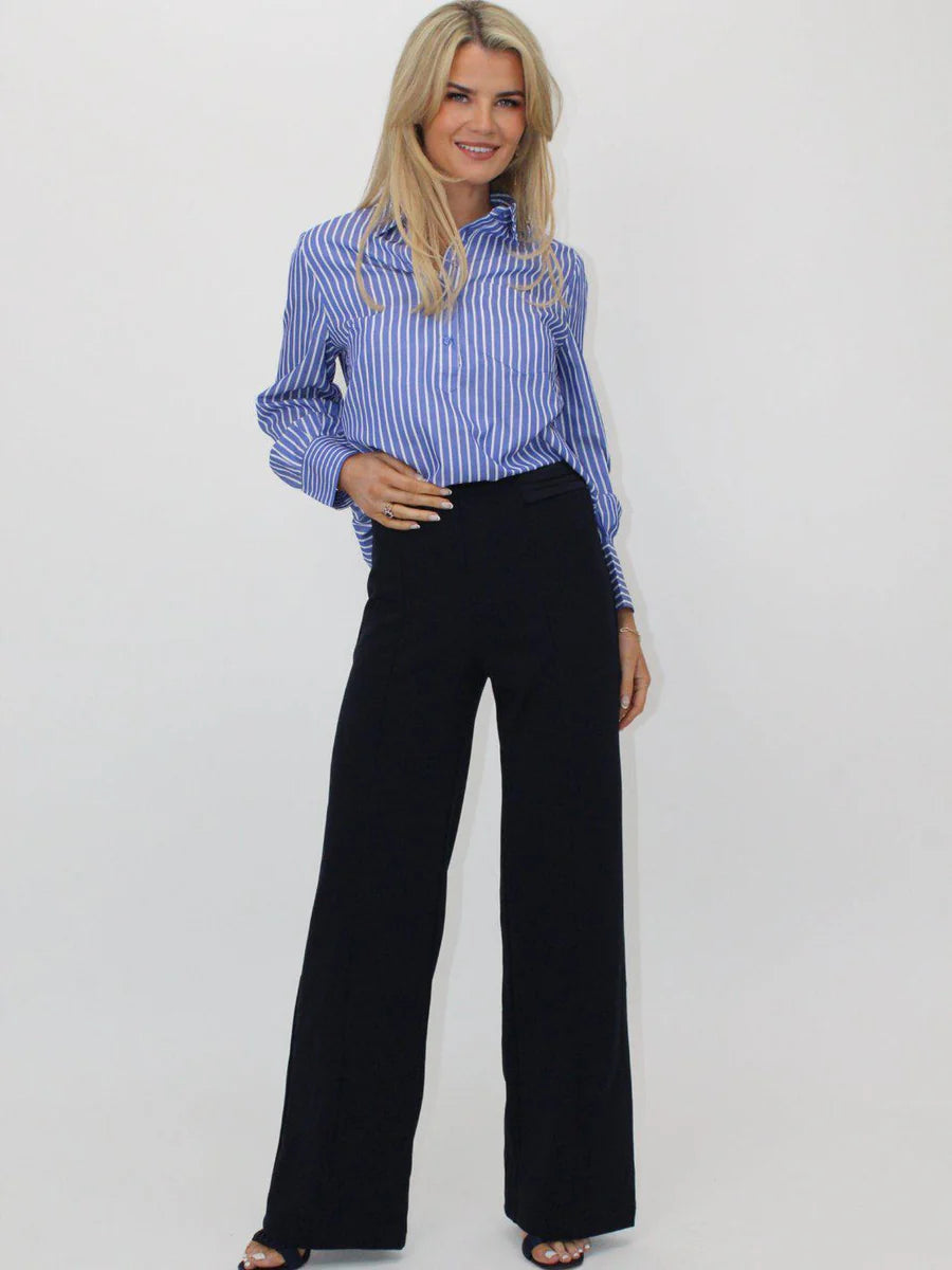 Lulu blu navy elasticated high waist trousers