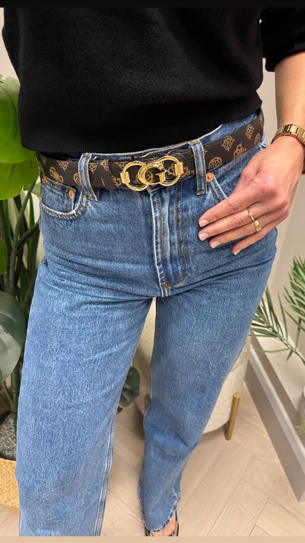 4G Peony guess Logo reversibke buckle Belt bw9244p5330