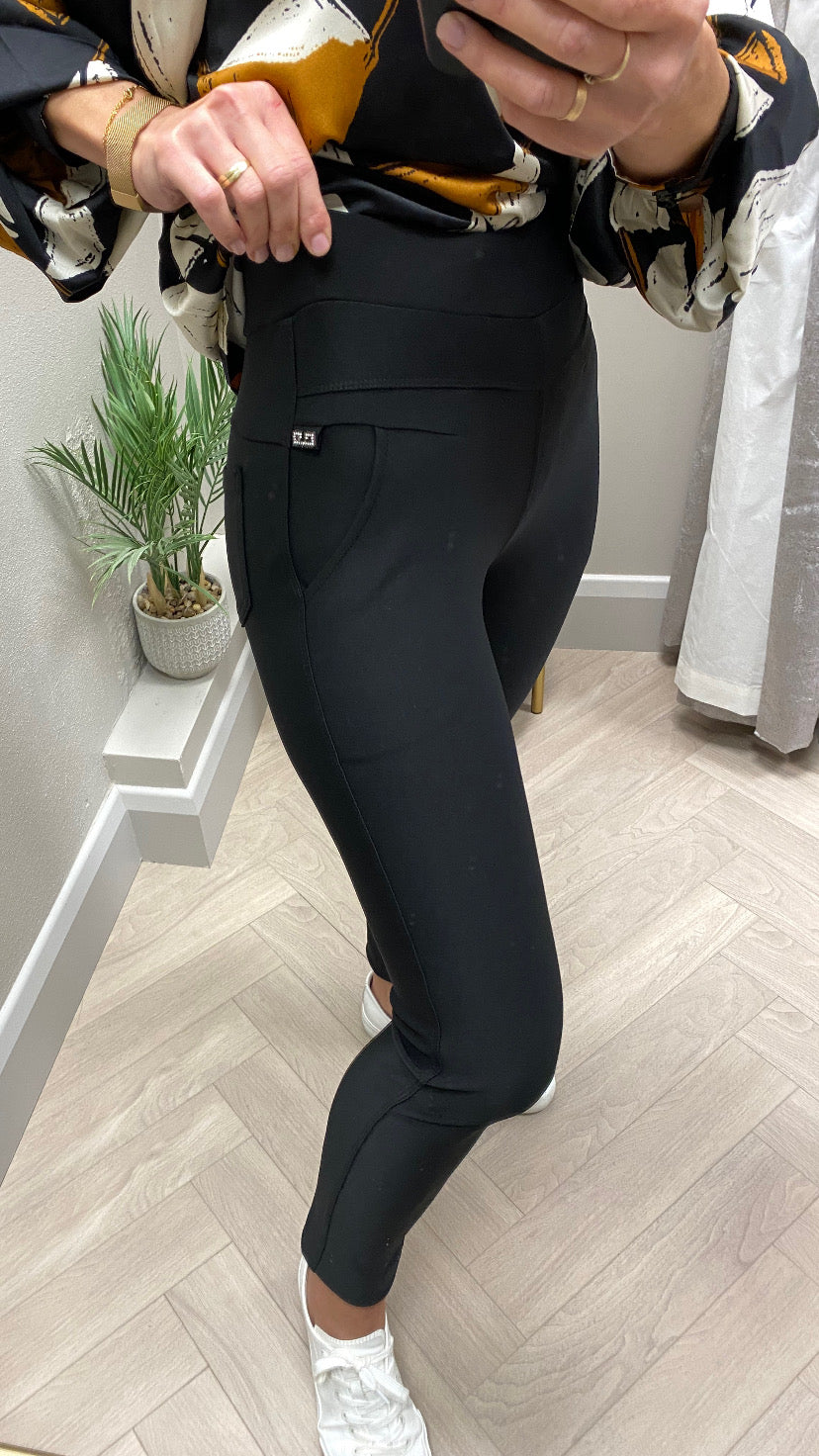 Black Rachel scuba jeggings