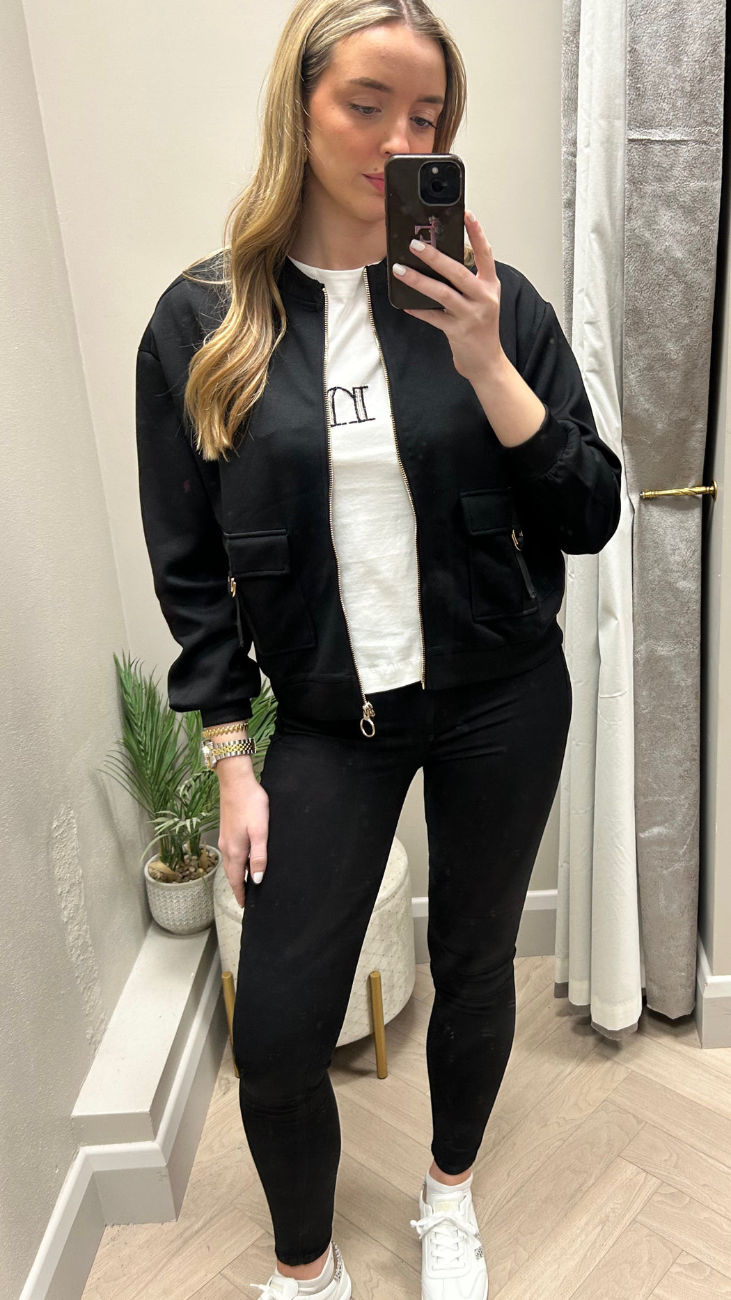 Kirian black bomber jacket