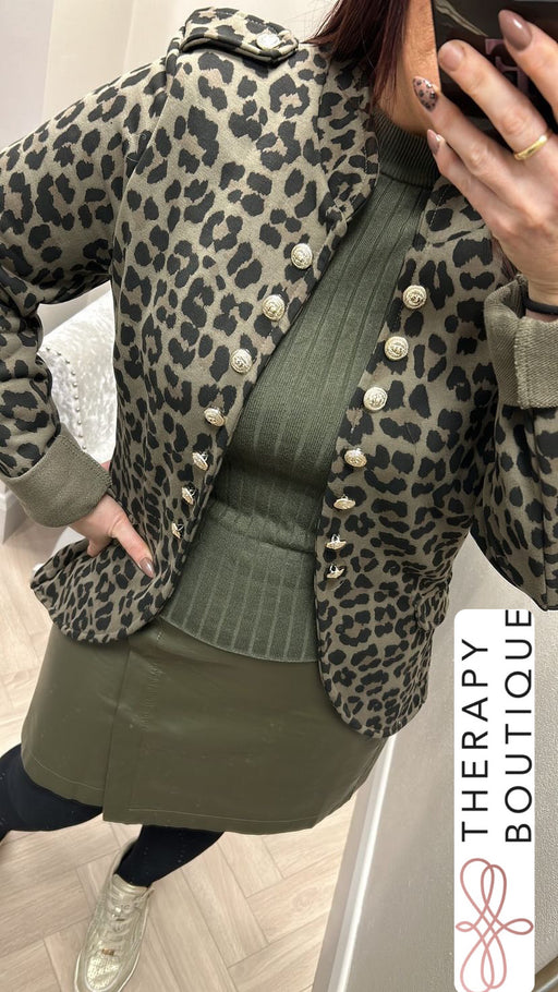 Linda khaki leopard jacket