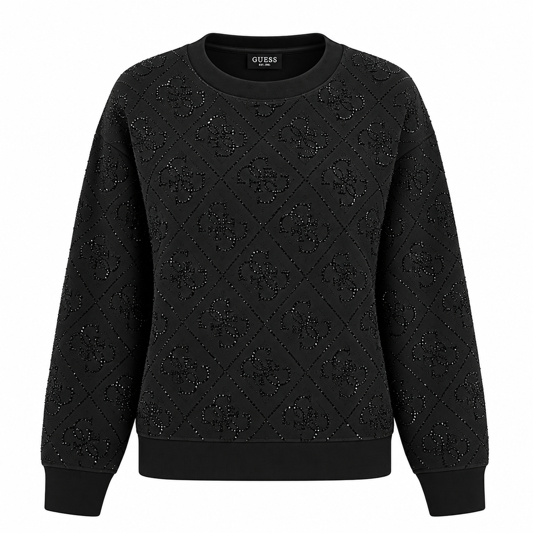 Guess black all over logo sweater w6bq14k6060