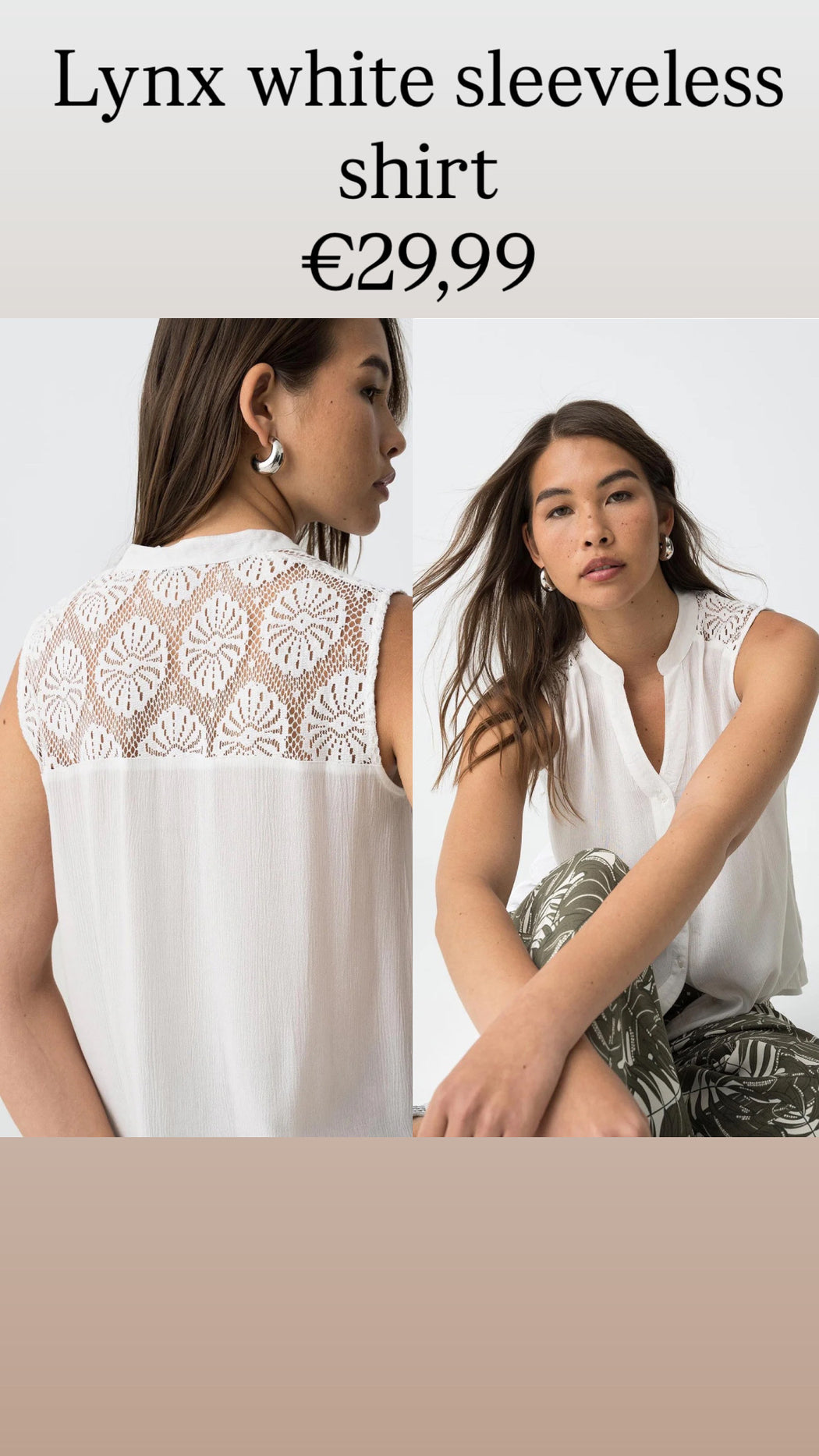 Lynx white sleeveless shirt