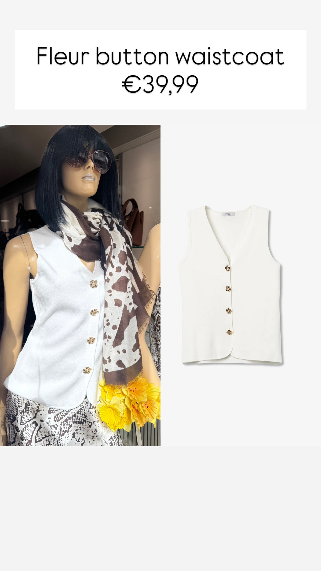 Fleur button waistcoat