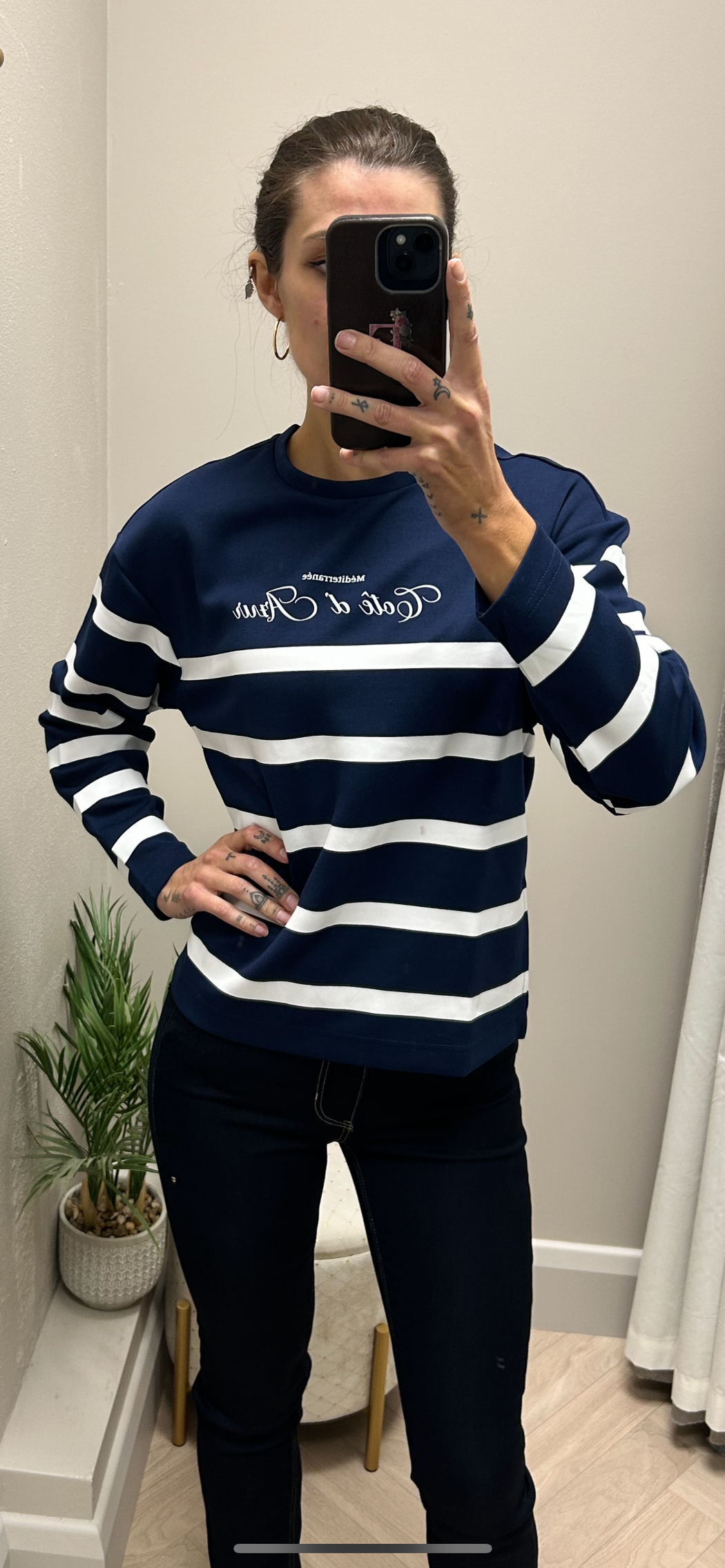 Robin navy sweater top