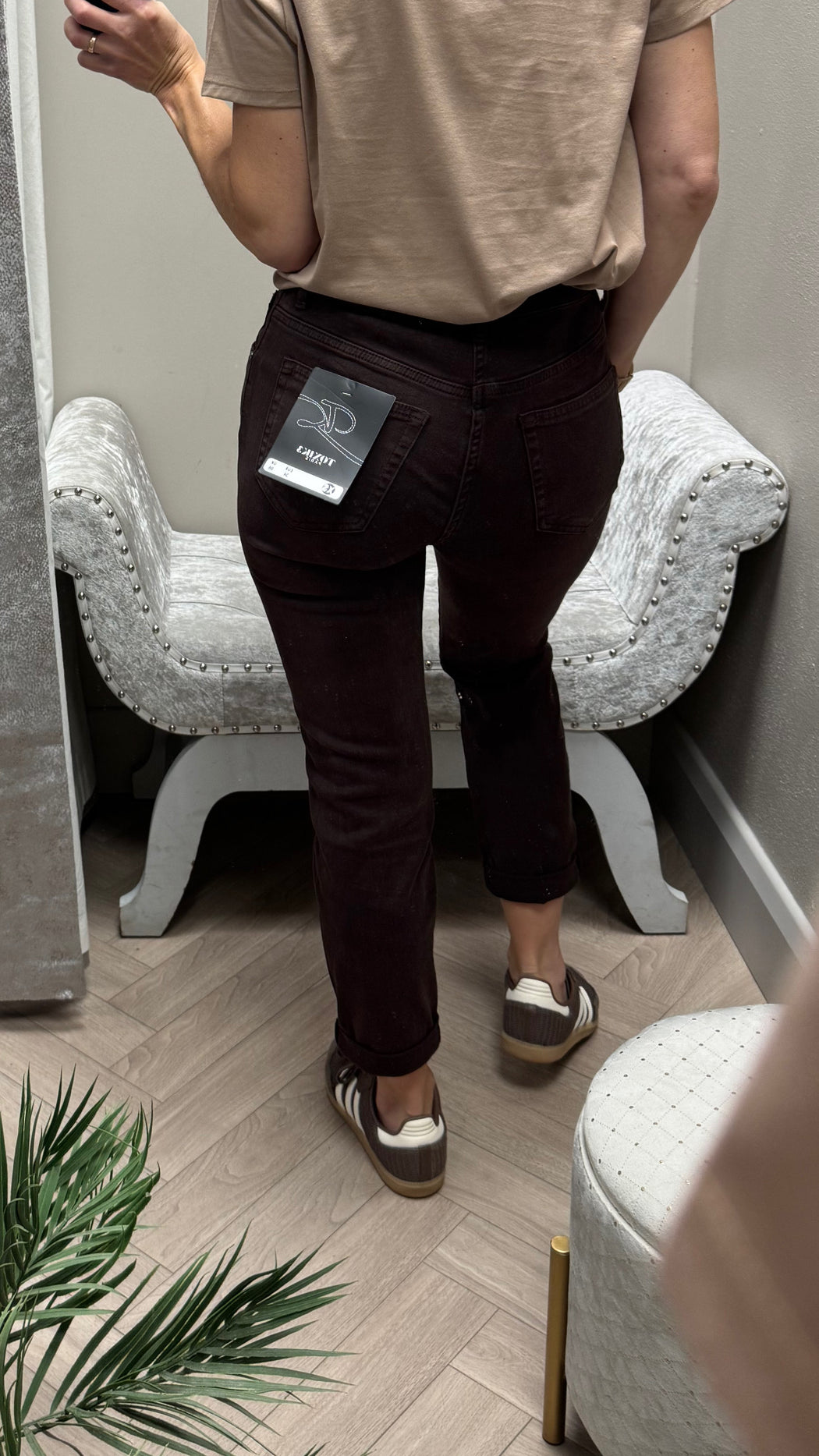 Toxic chocolate brown boyfriend fit jeans