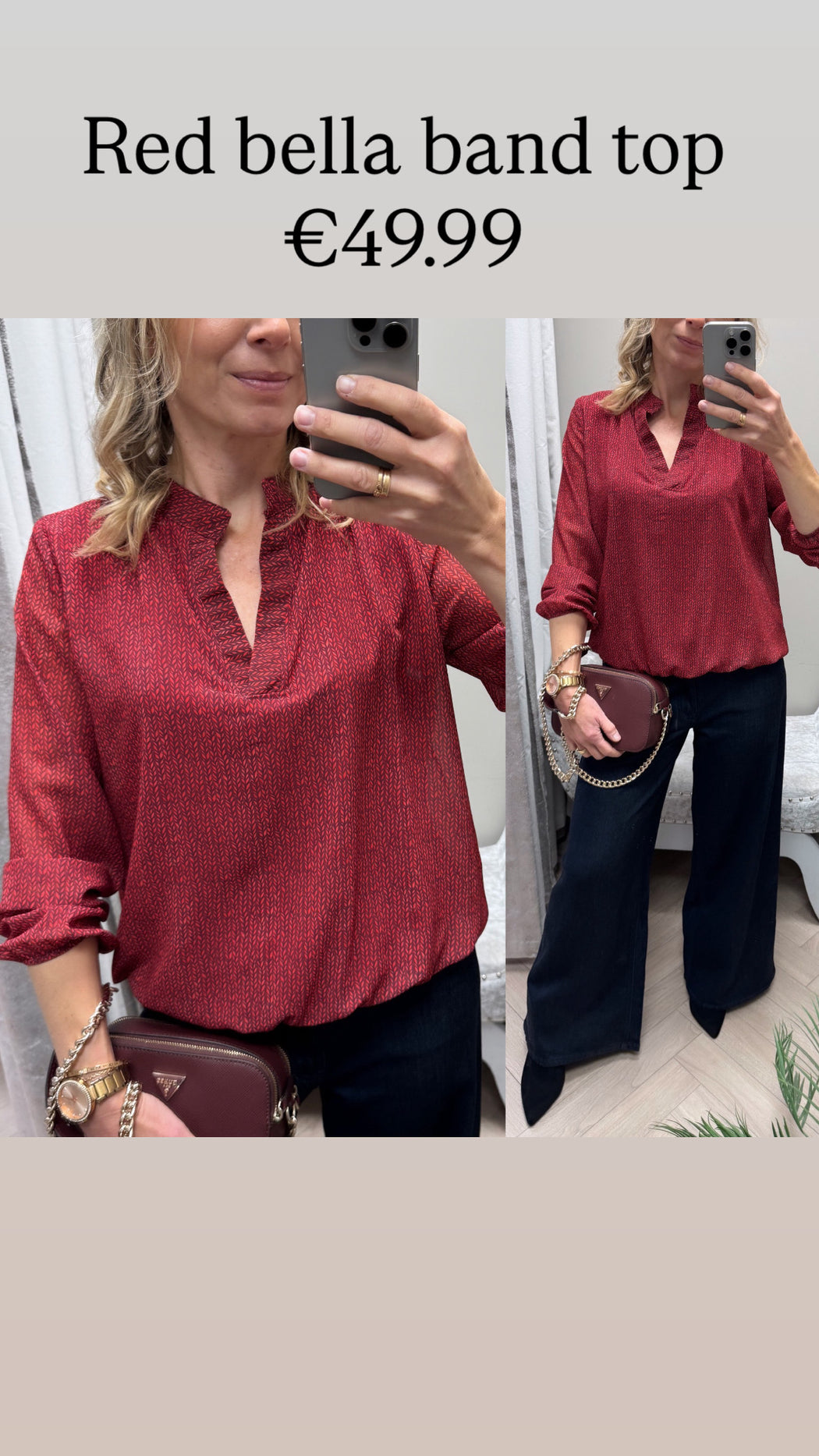 Red Bella band top