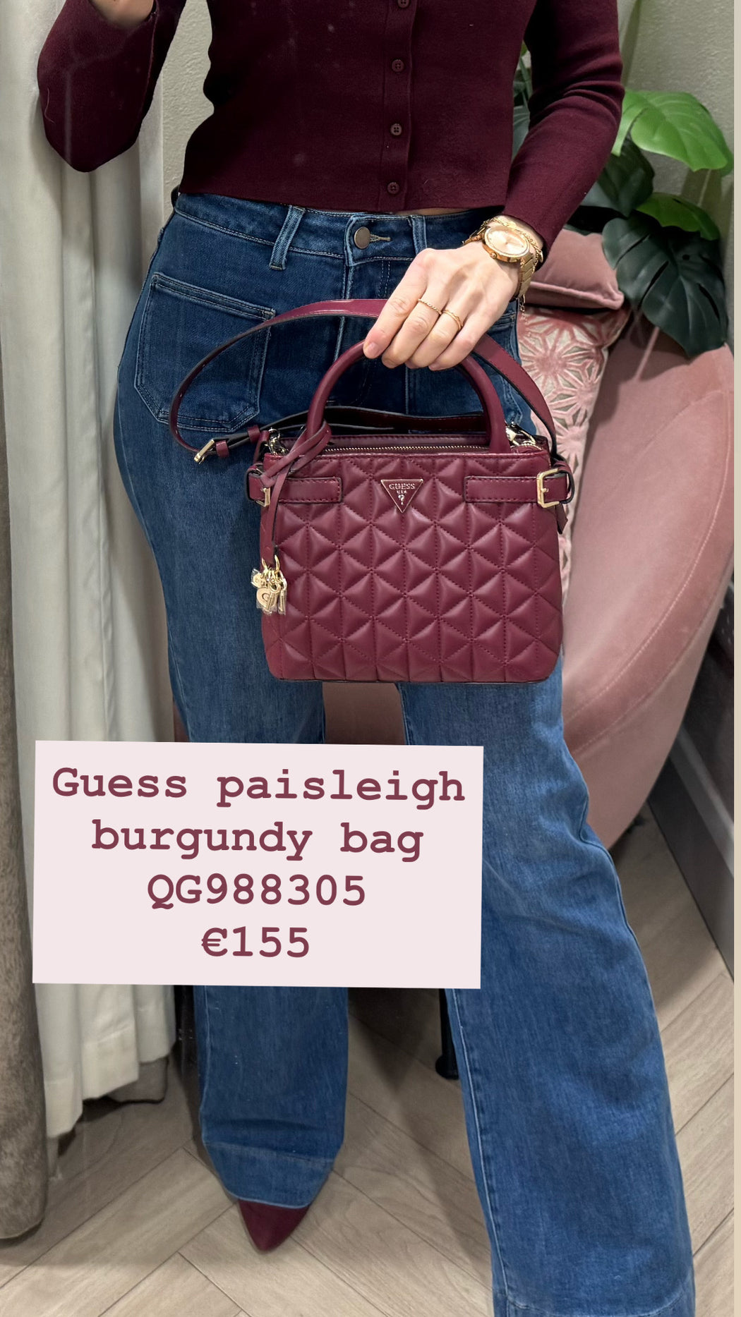Guess paisleigh burgundy bag QG988305