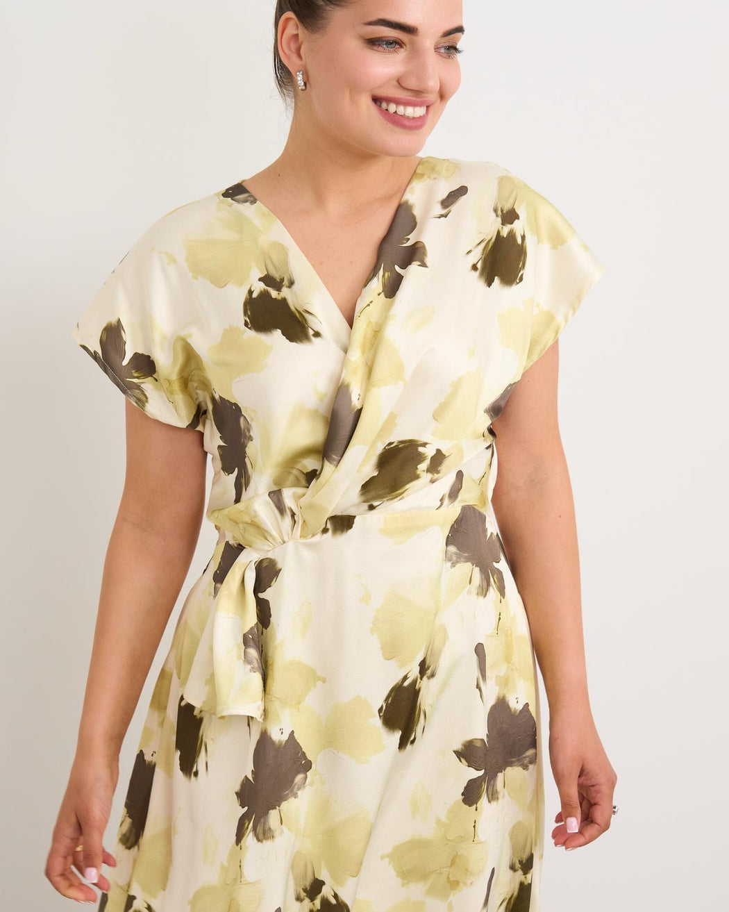 Solace green print midi dress