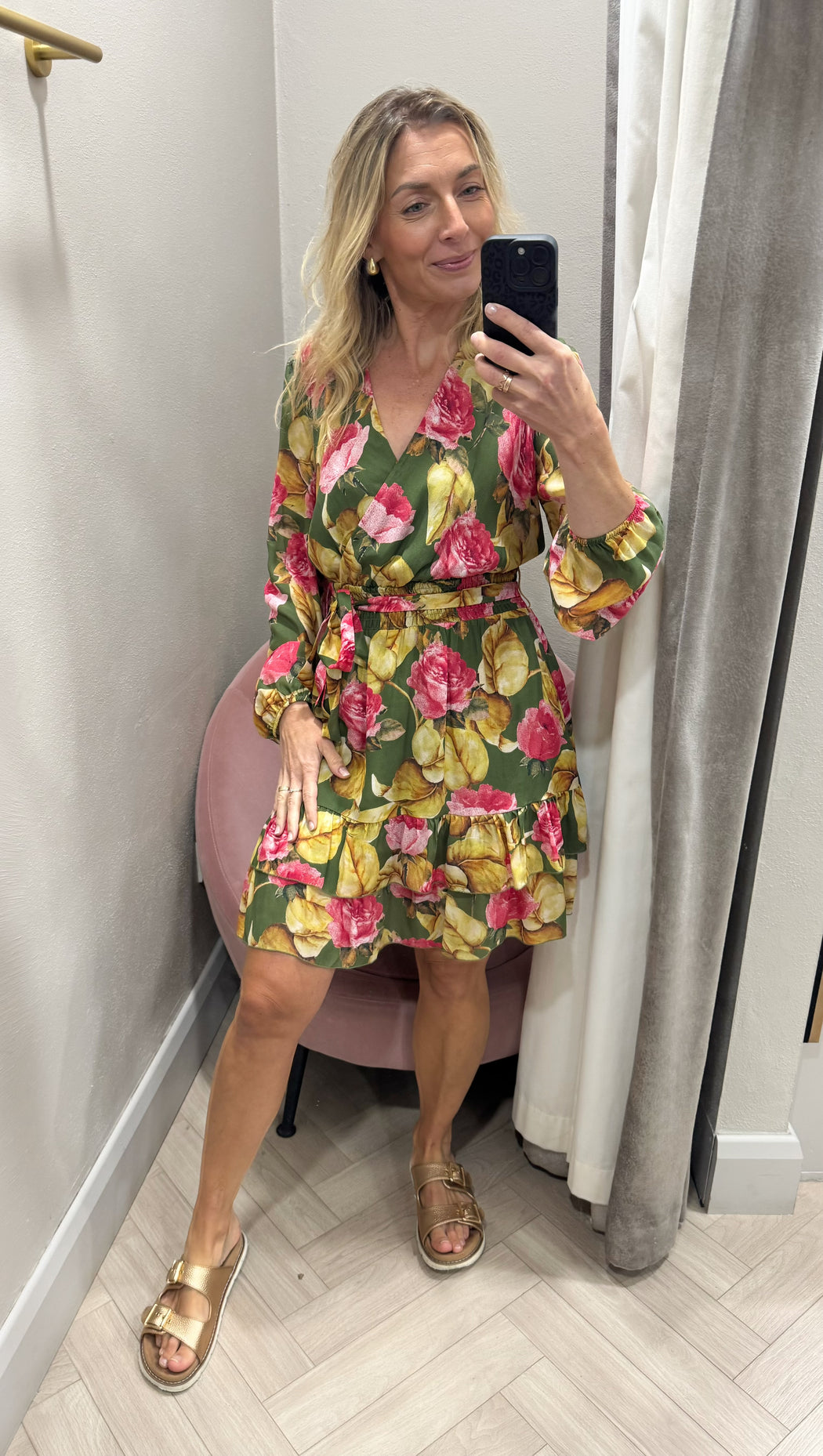 W4RK21WF5K0-P8BW guess belted floral dress