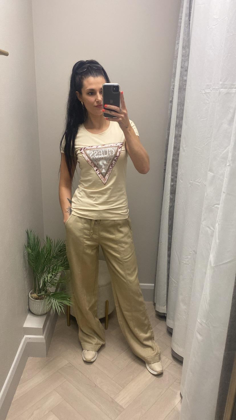 Relax & Renew Kiera taupe wide leg trouser