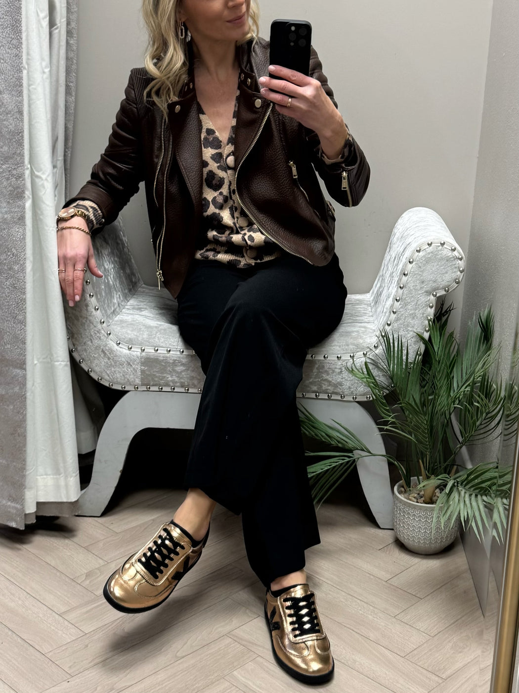 Guess jeannine chocolate brown pu jacket