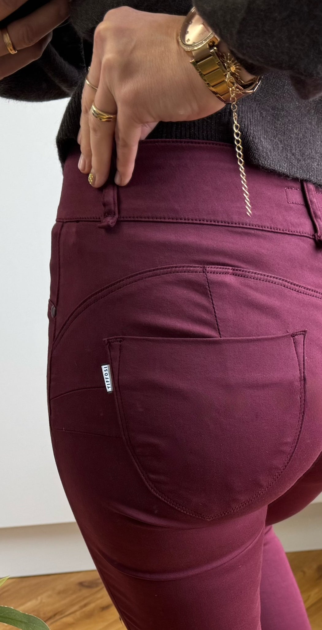 One size wine double up jeans