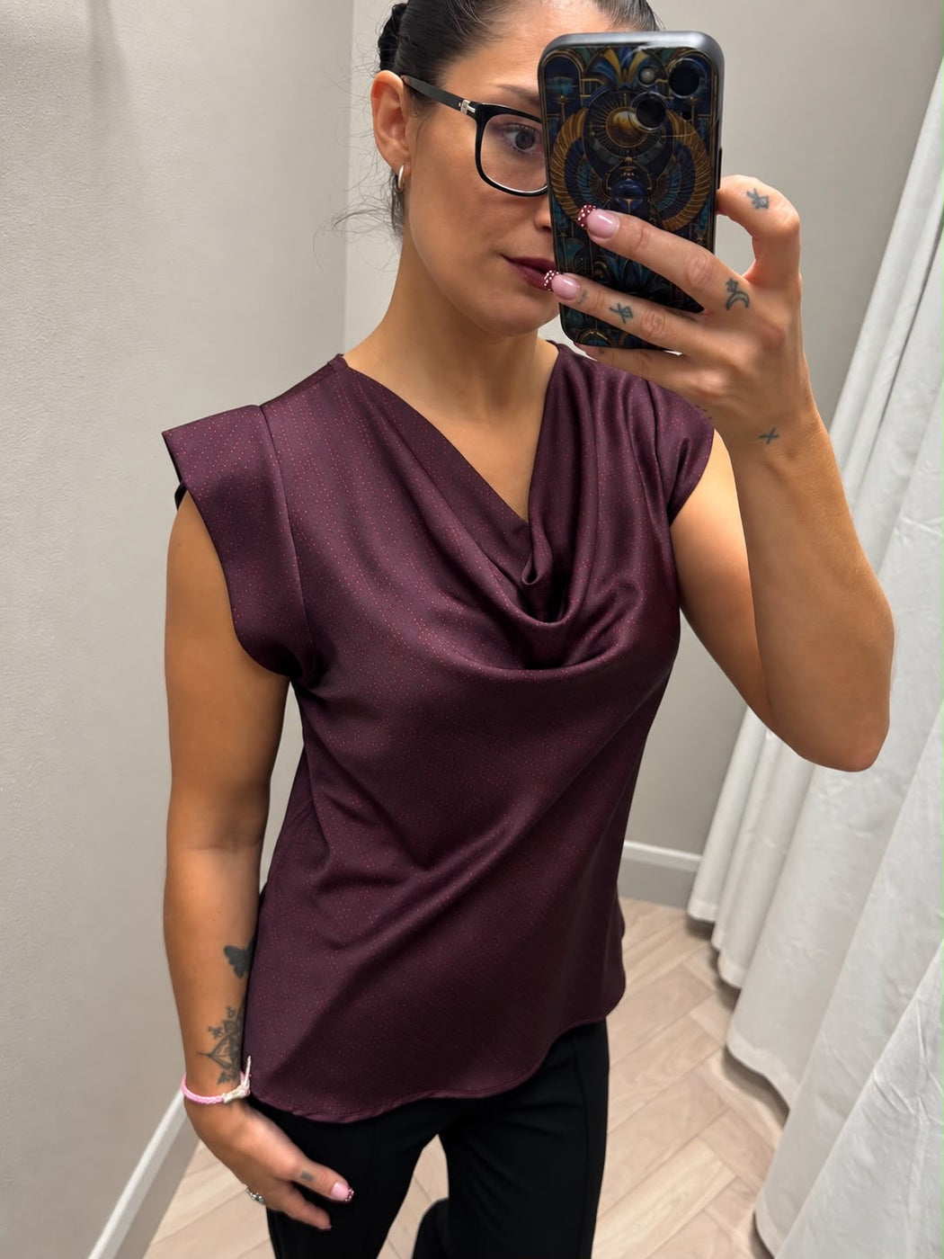 Mulberry Suzie cowl neck top
