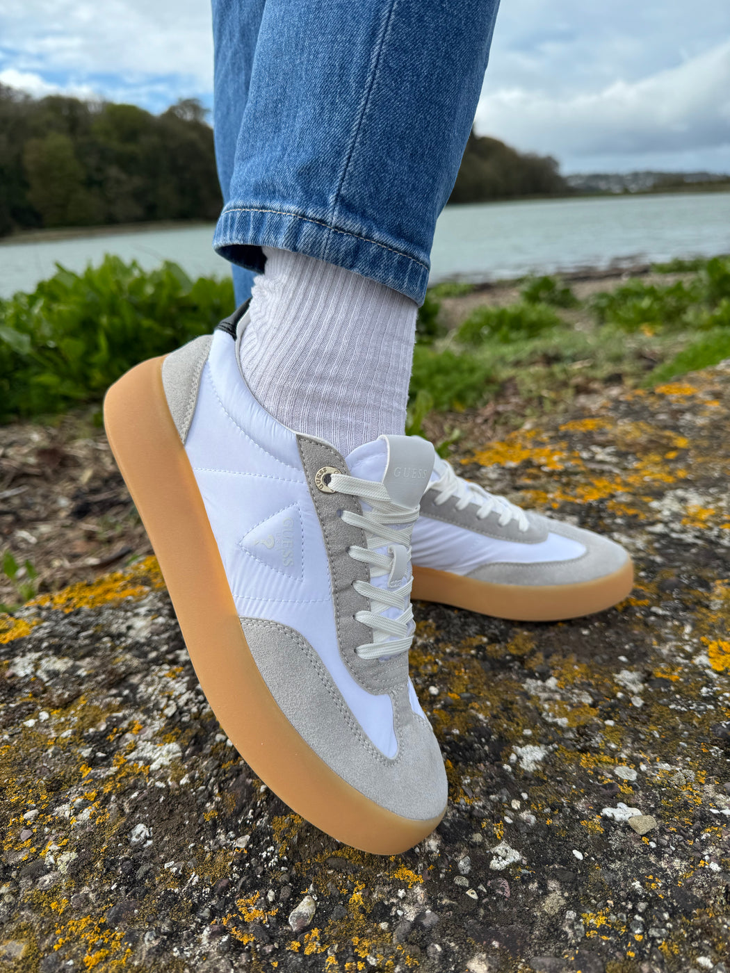 Guess suede insert trainer