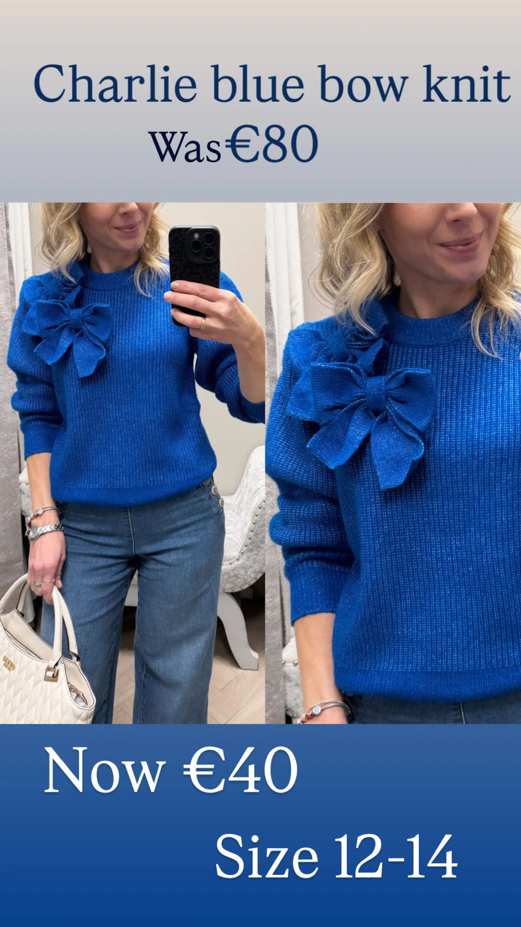 Charlie blue bow knit