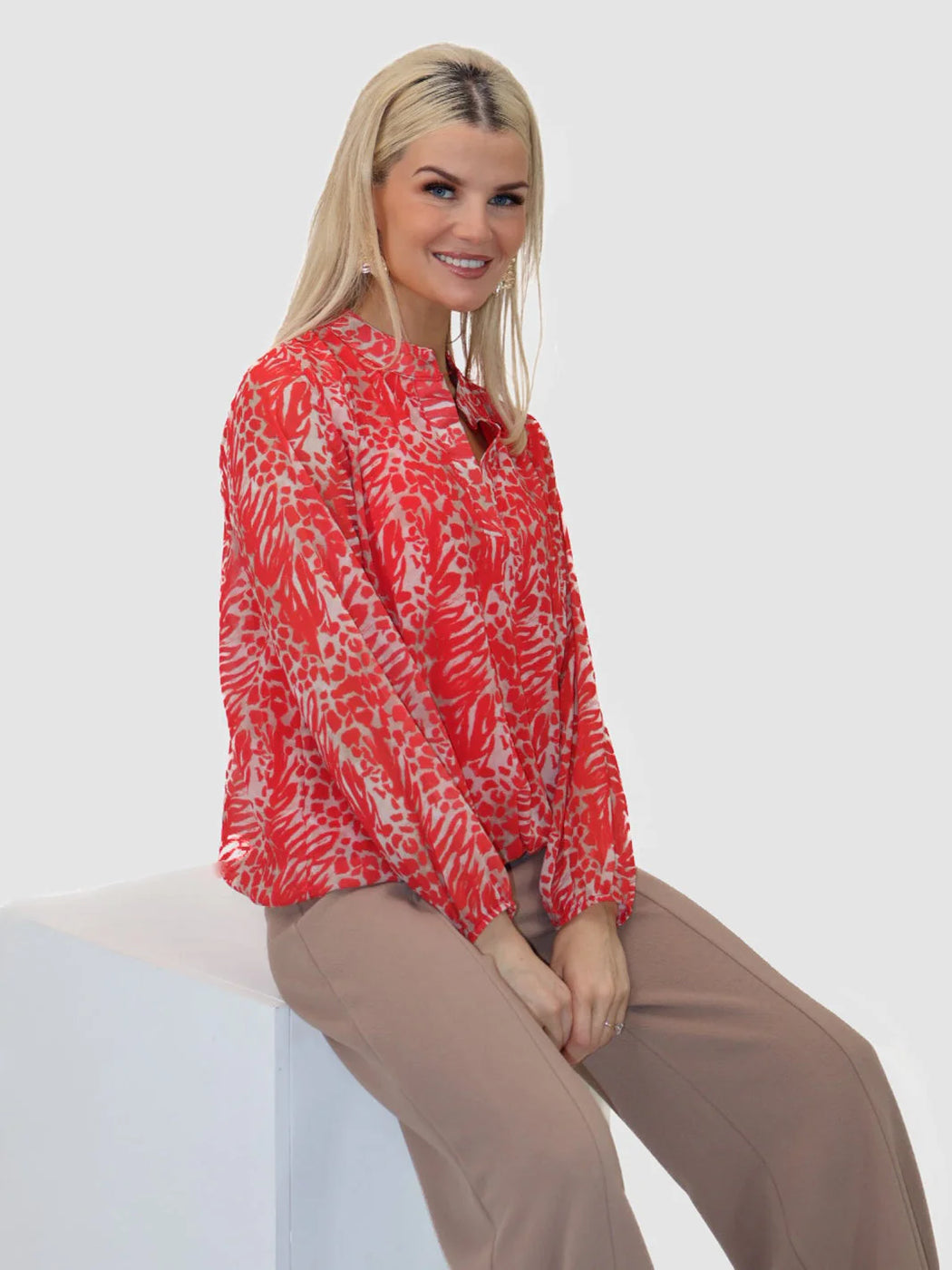 Orange print Bella band top