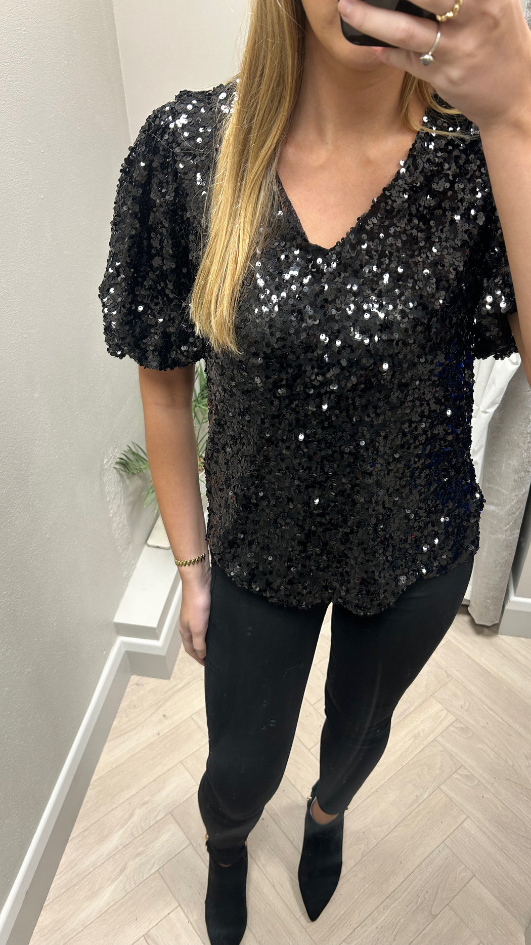 Black  Emma sequin top