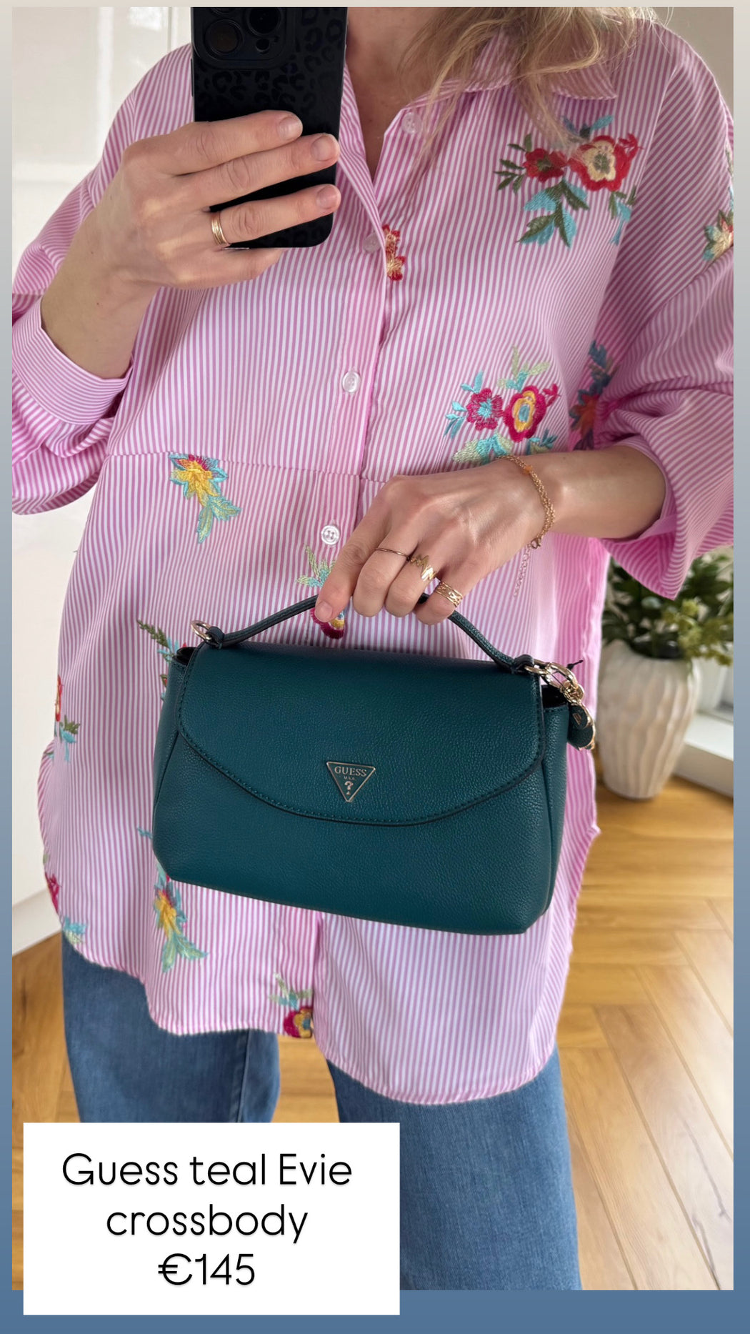 Guess teal Evie crossbody