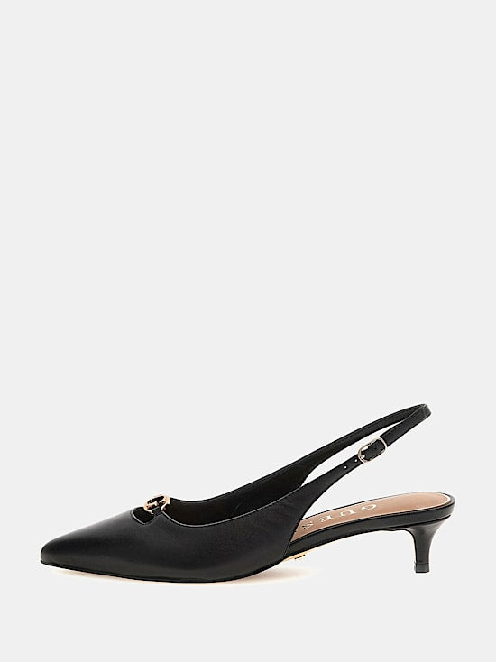 Guess black sling backs shoes FLTJESLEA05