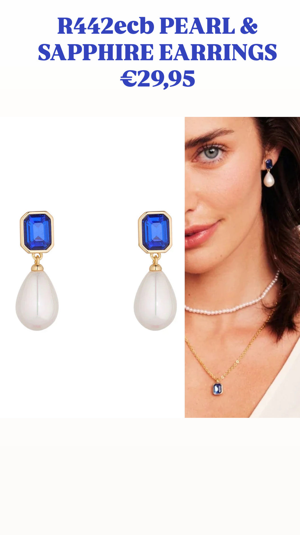 R442ecb PEARL & SAPPHIRE EARRINGS
