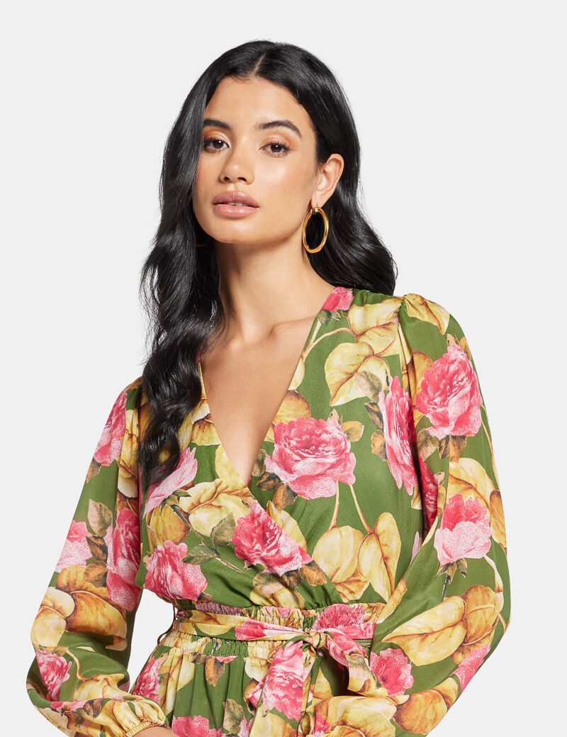 W4RK21WF5K0-P8BW guess belted floral dress