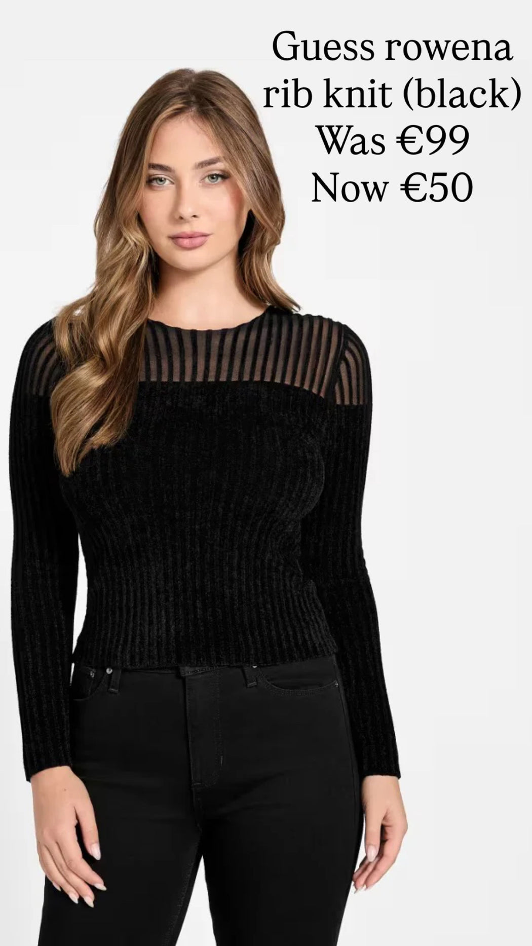 Guess rowena rib knit (black) w5br62z0890