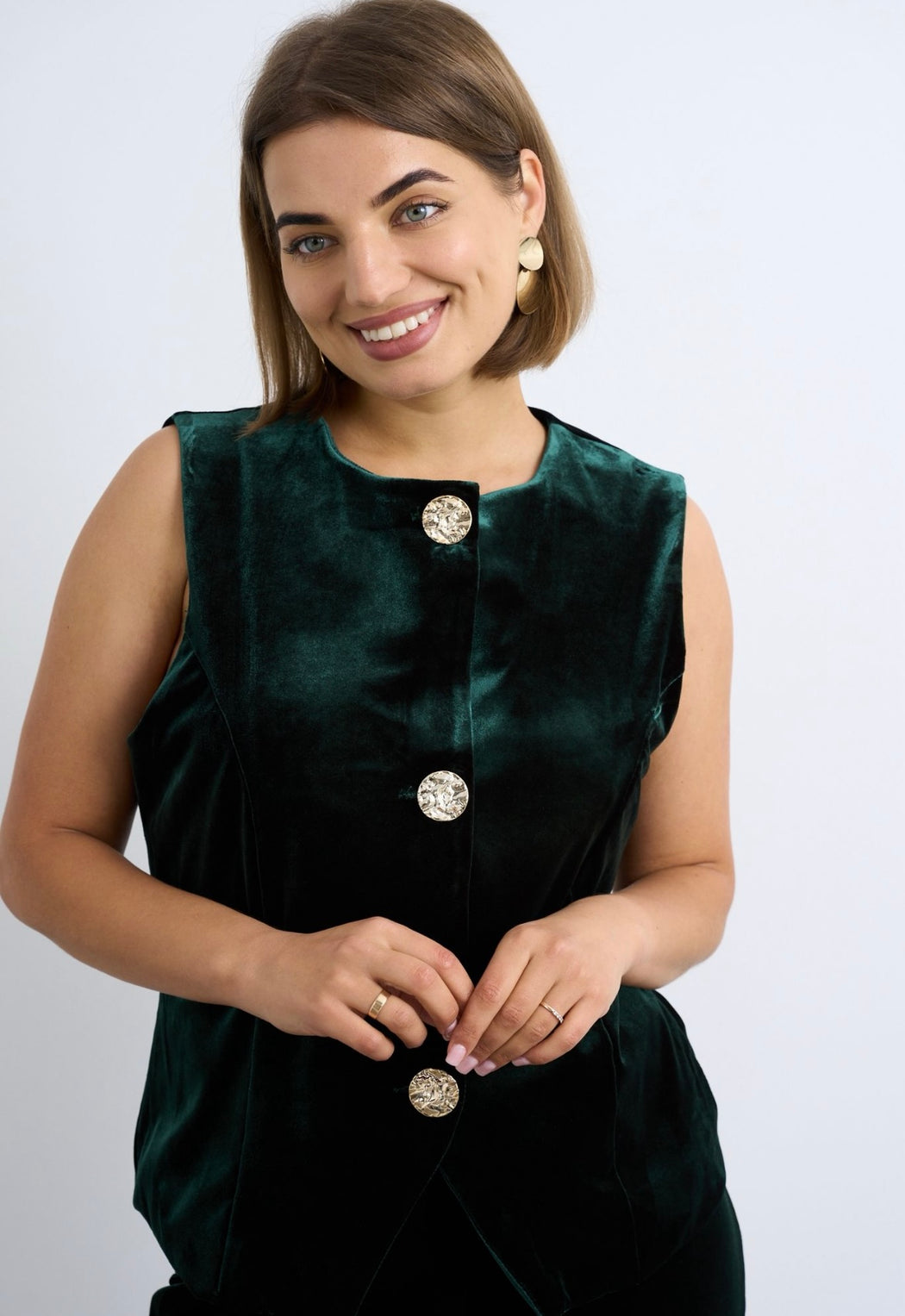 Green velvet two piece suit