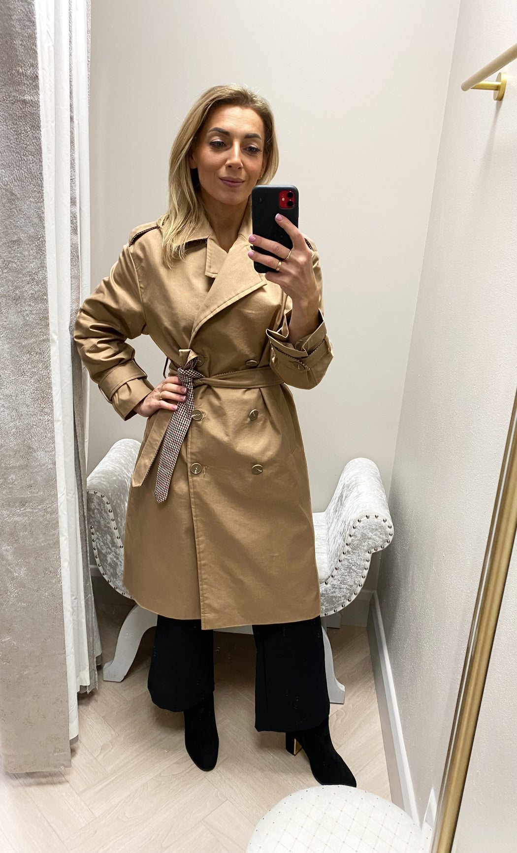 Mega trench camel jacket