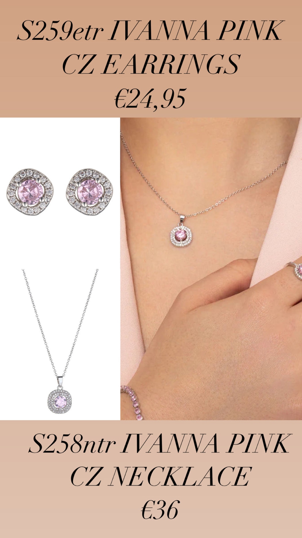 S258ntr IVANNA PINK CZ NECKLACE